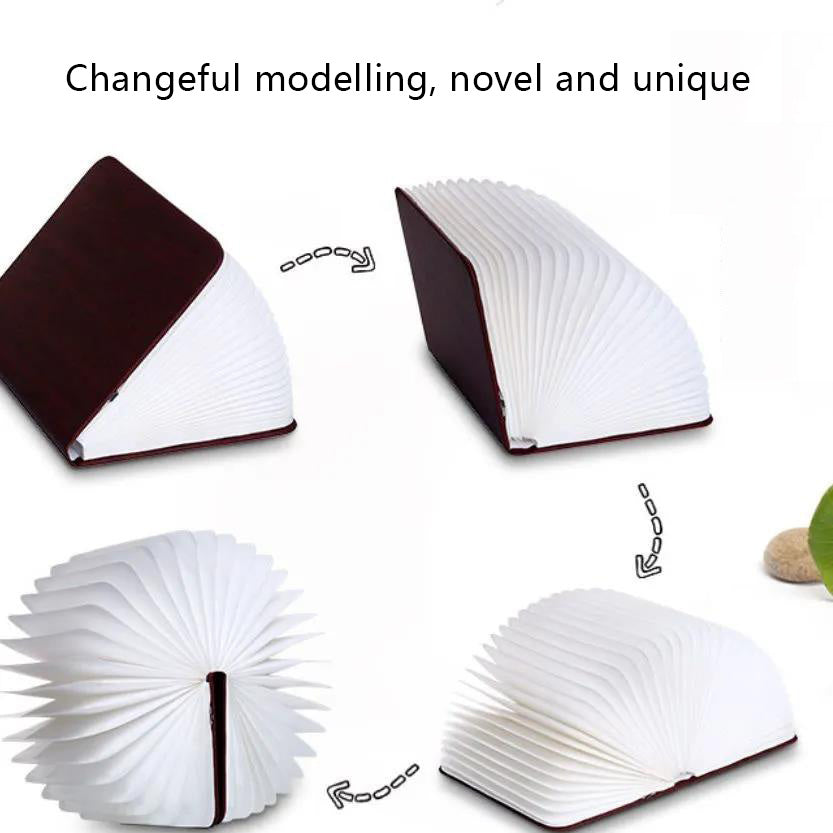 Five-color Wood Book Lamp Night Light Flip Book Lamp Bedroom Bedside Sleep .