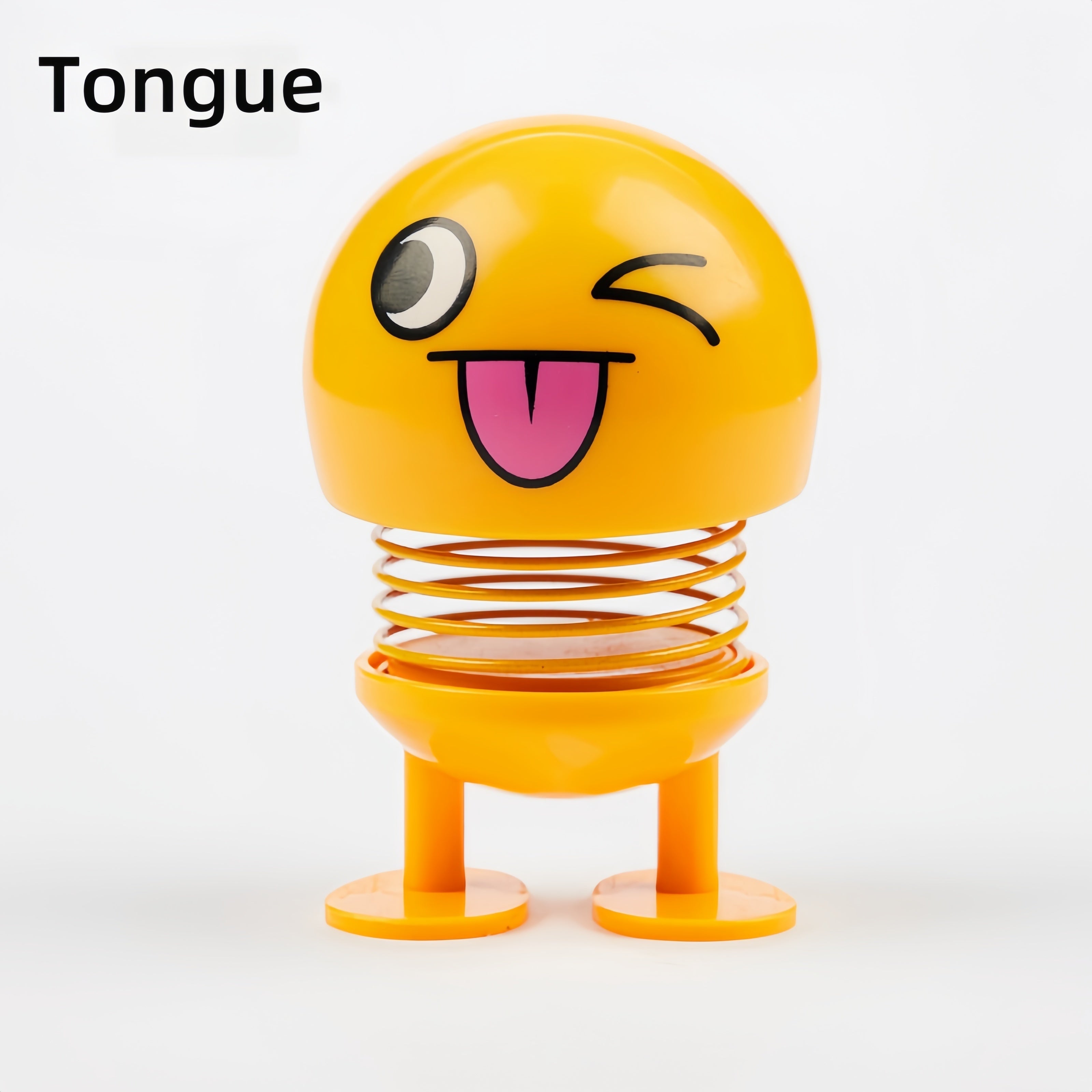 Cute Smiling Face Car Dashboard Bobbleheads - Spring-Loaded Vehicle Decor
