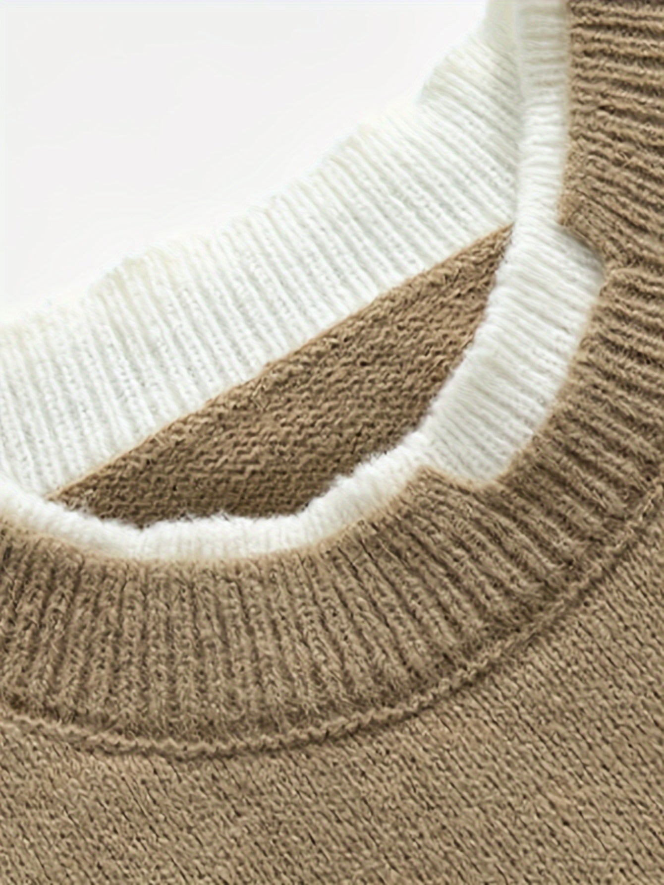 Two Knitted Sweater, Men's Casual Warm Mid Stretch Crew .