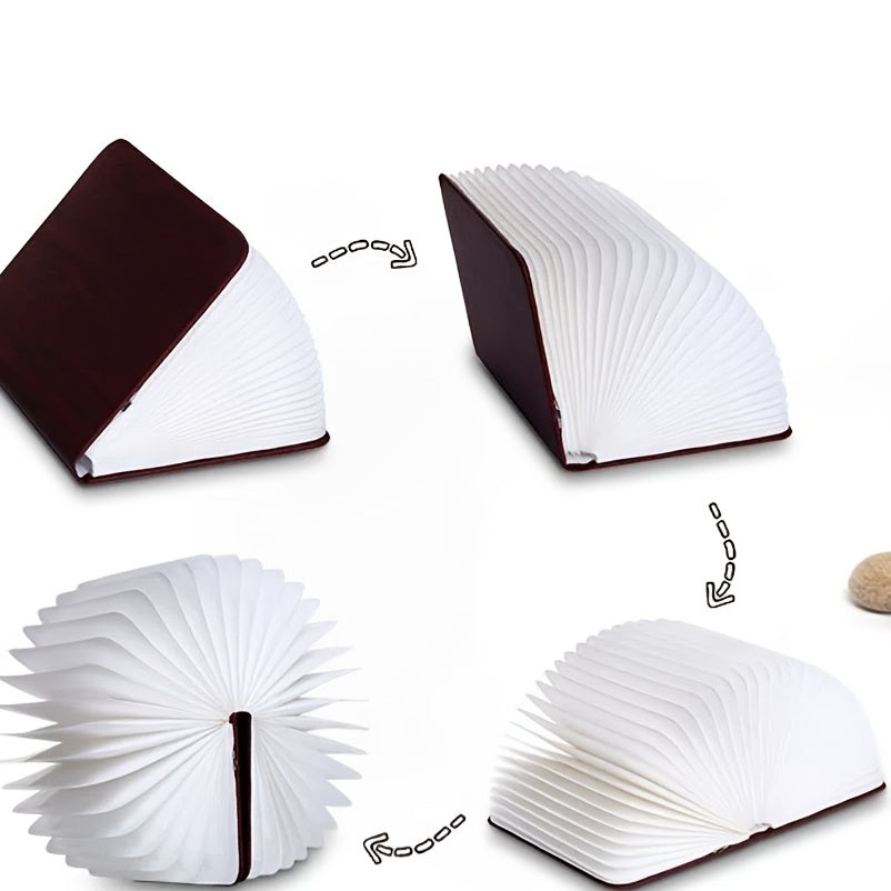 Five-color Wood Book Lamp Night Light Flip Book Lamp Bedroom Bedside Sleep .