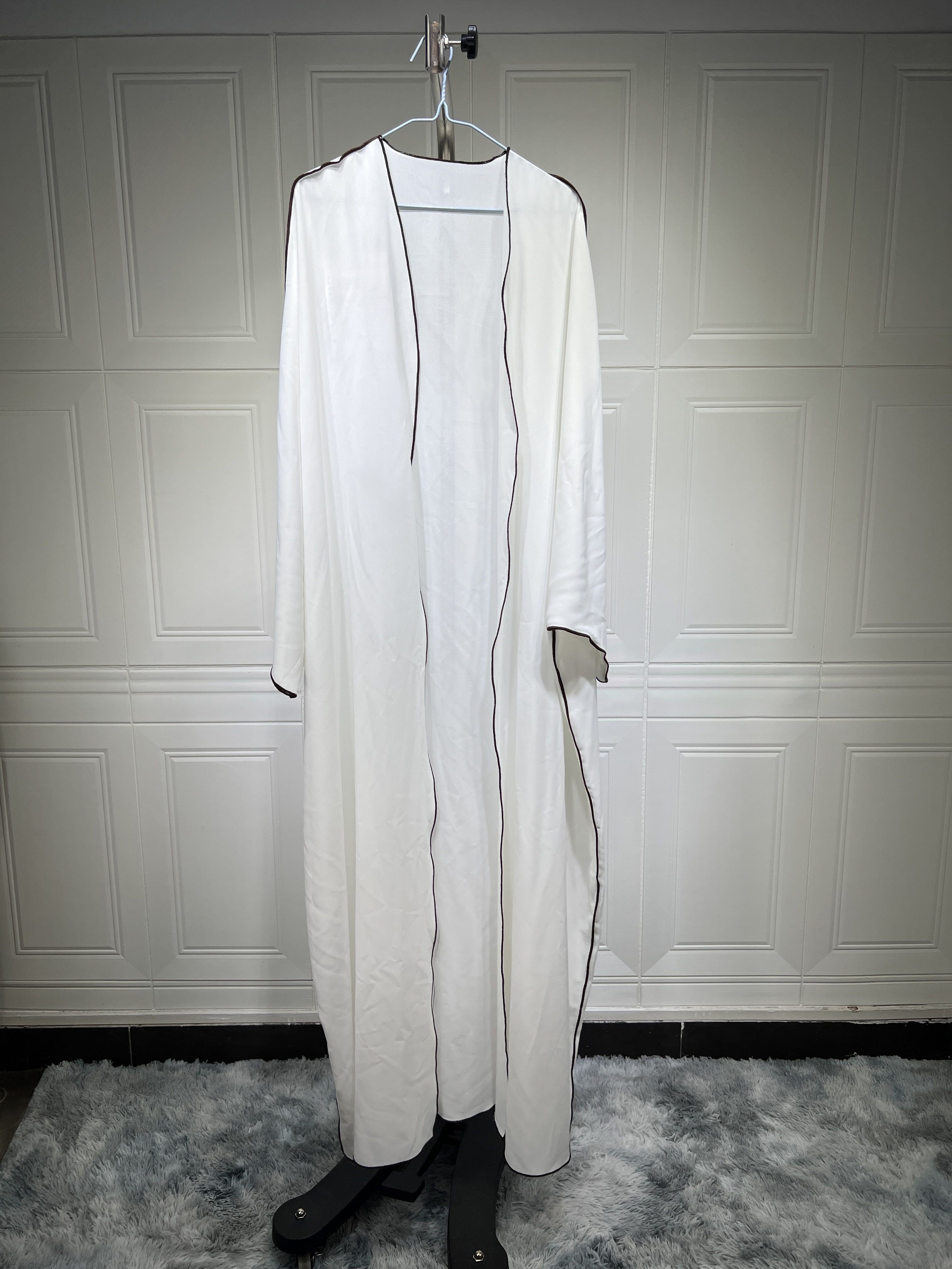 Solid Crew Neck Long Sleeve Kaftan Dress, /MH