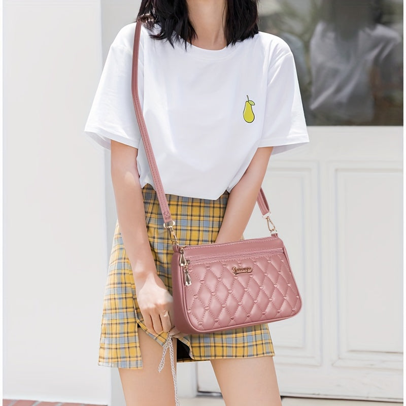 Fashionable Crossbody Bag with Multiple Layers And Large Capacity,
