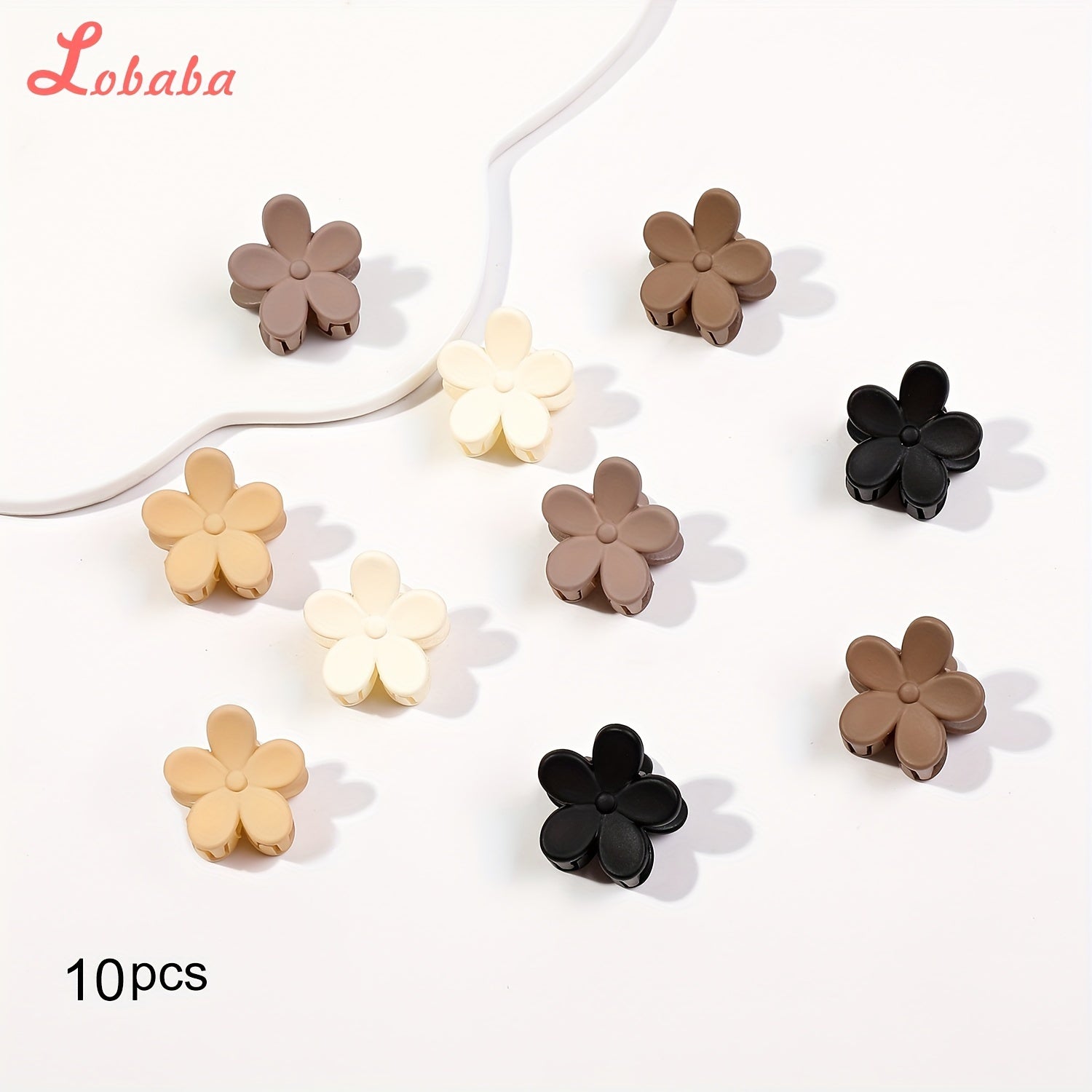 10pcs Solid Color Hair Grab Clips, Butterfly Shaped Hair Claw Clips,