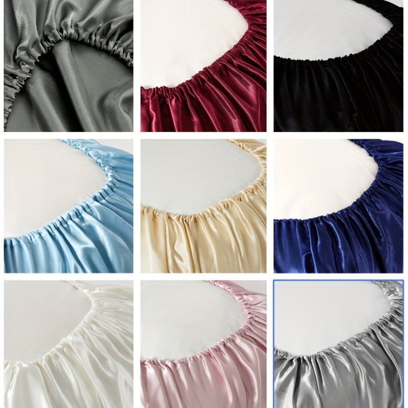 2pcs Soft And Breathable Satin Pillowcase With Elastic Cord .