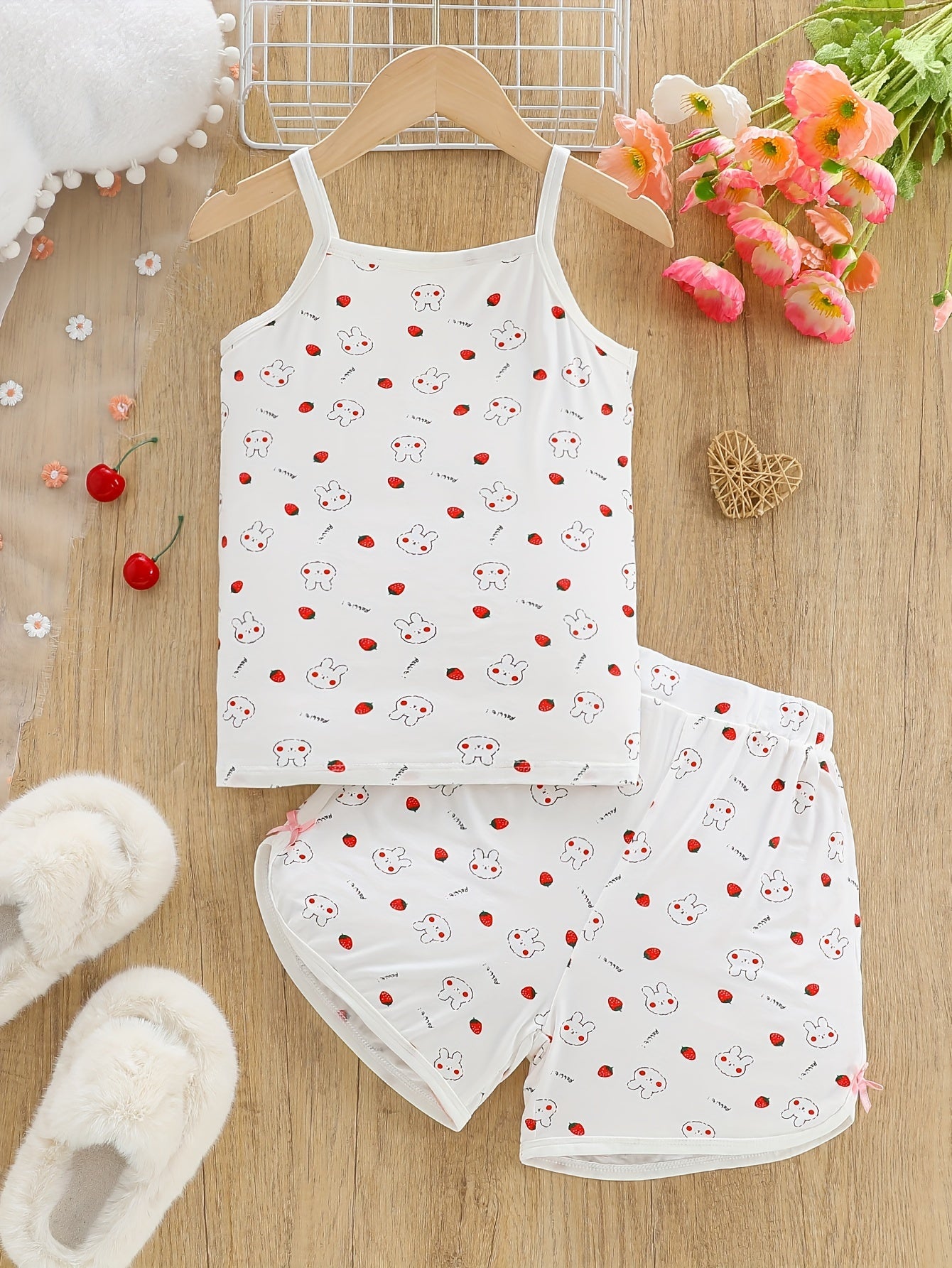 Girls' 2-Piece Set, Cute Cartoon Bunny.