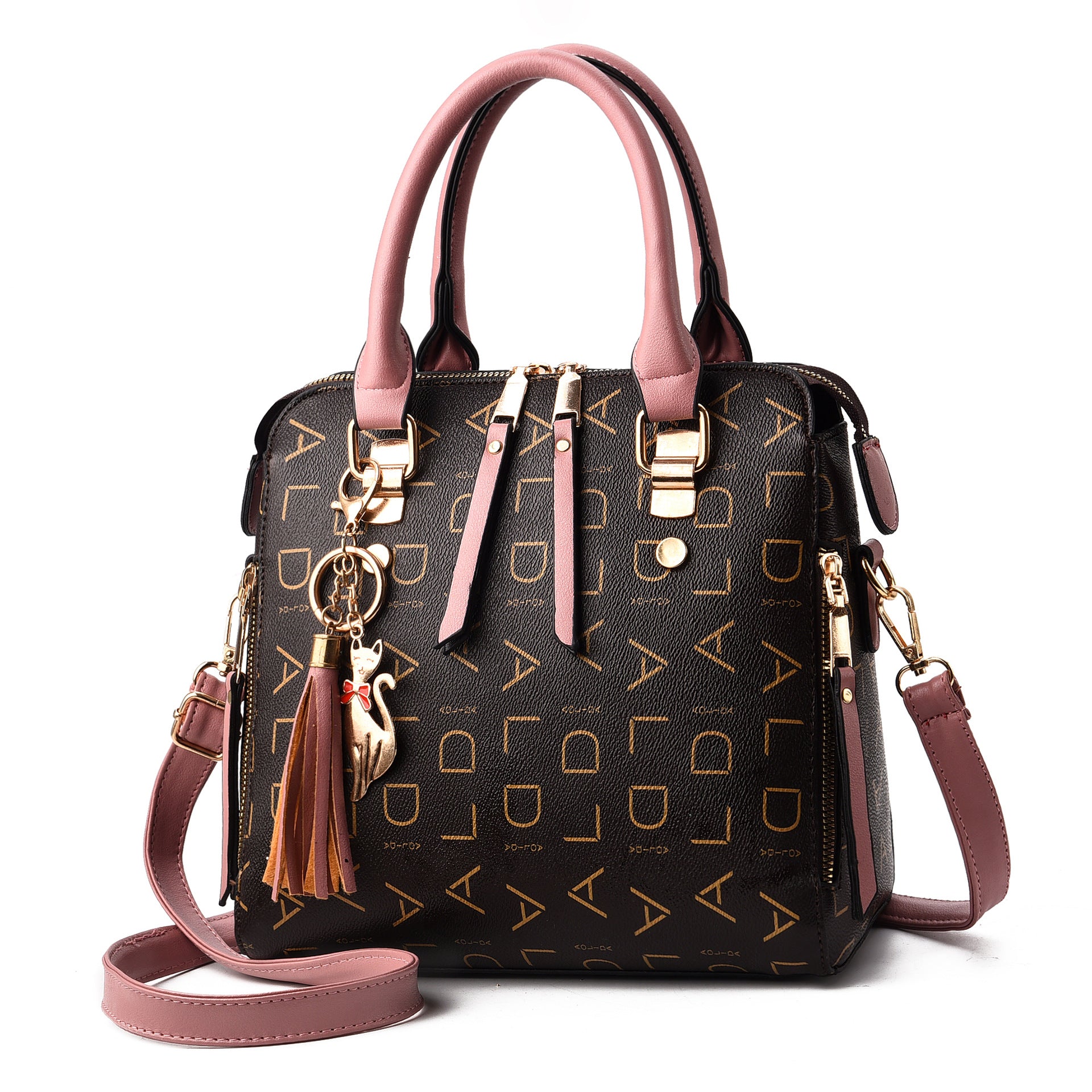 Letter Print Handbag, Tassel Decor Square Crossbody Bag,