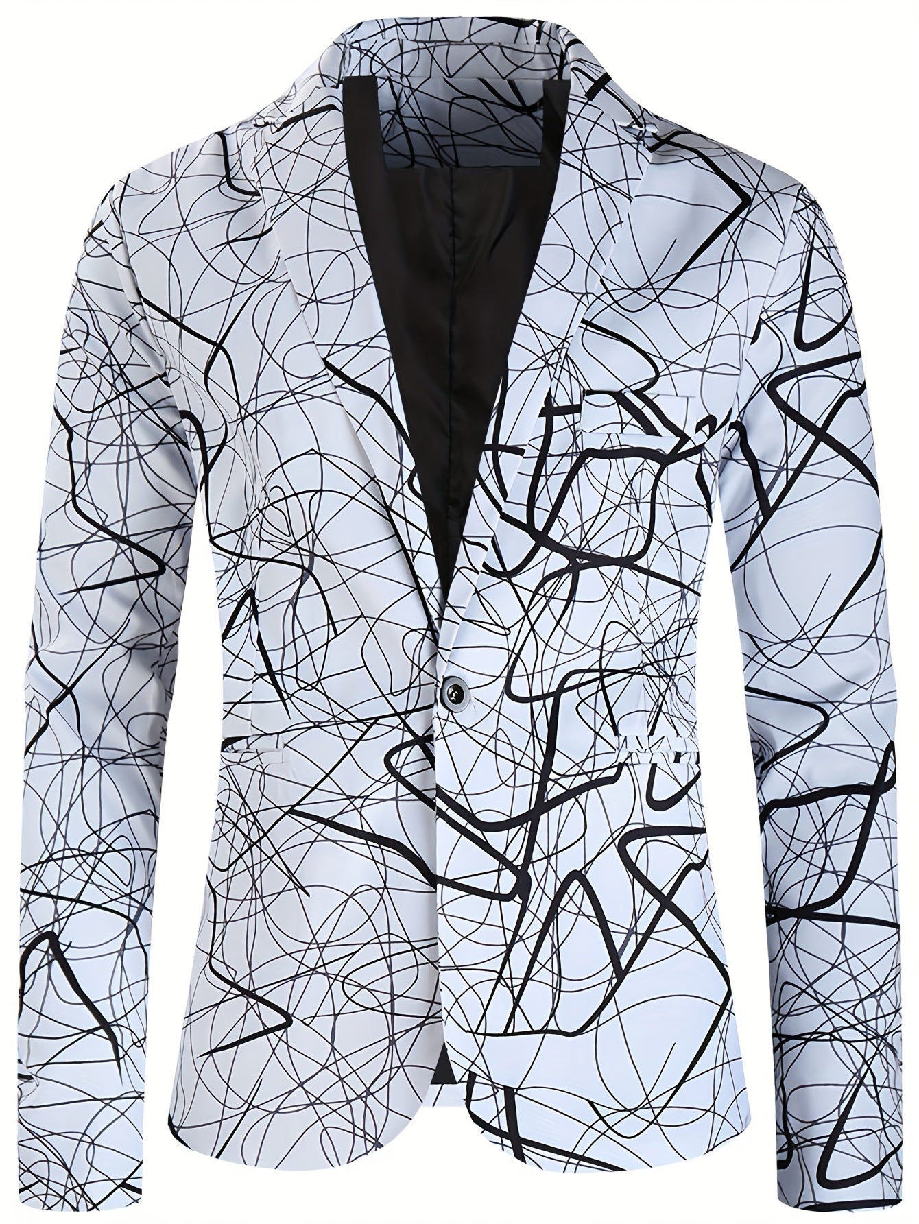 2pcs Men's Fashion Casual Suit Set, 3D Vibrant Paisley Print Blazer.