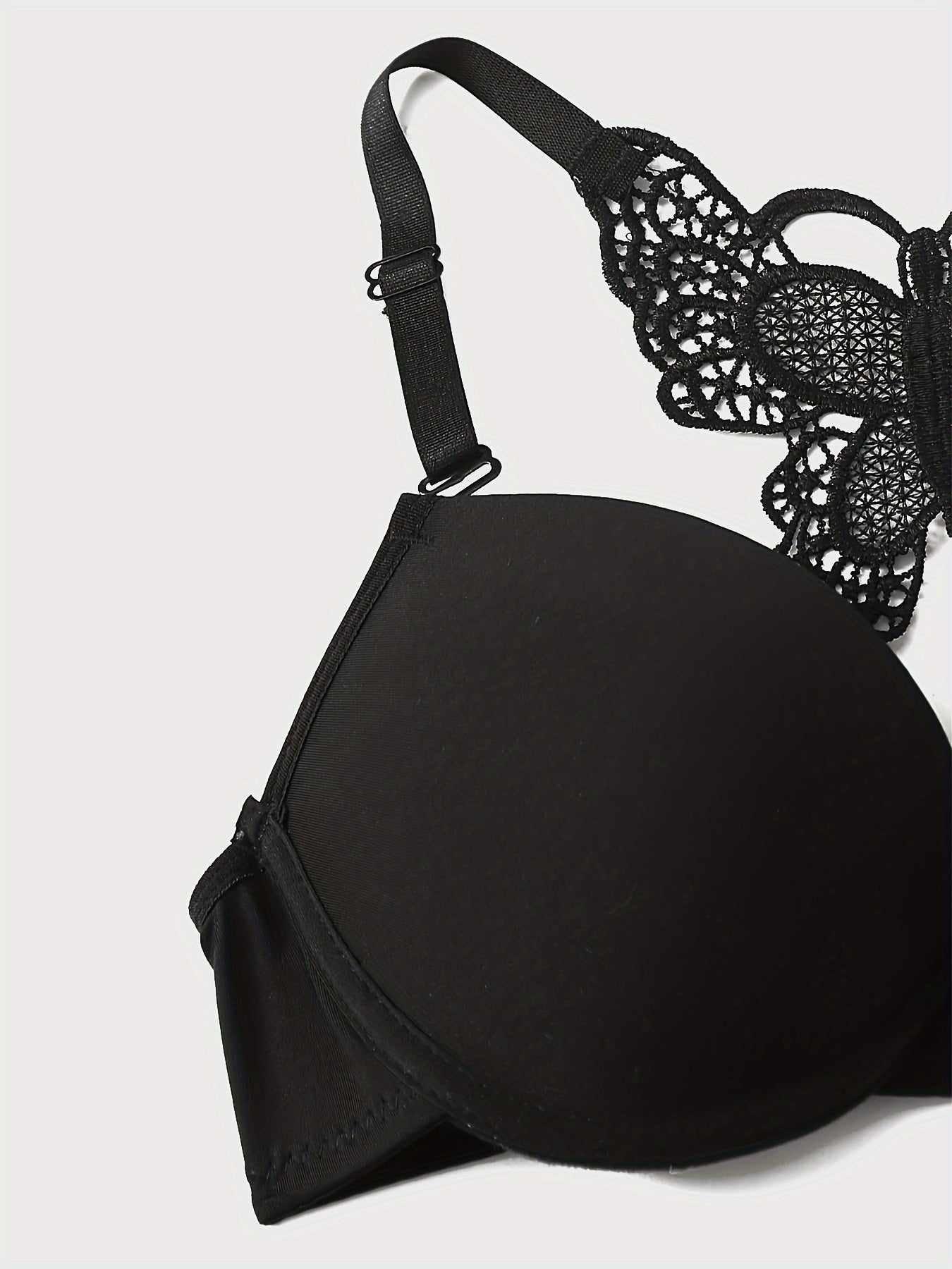 Lace Stitching Bra & Panties, Front Buckle Plunge Bra '/MH
