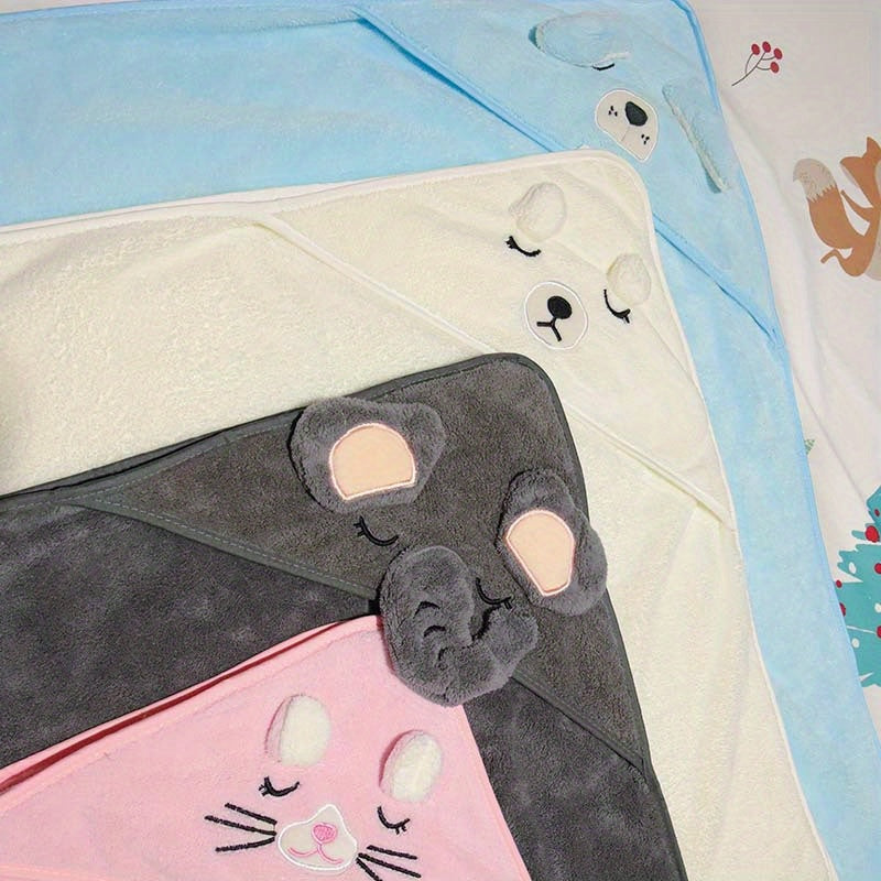 Soft & Adorable Baby Bath Towel With Hood - Perfect For Newborns, Christmas Halloween Gift