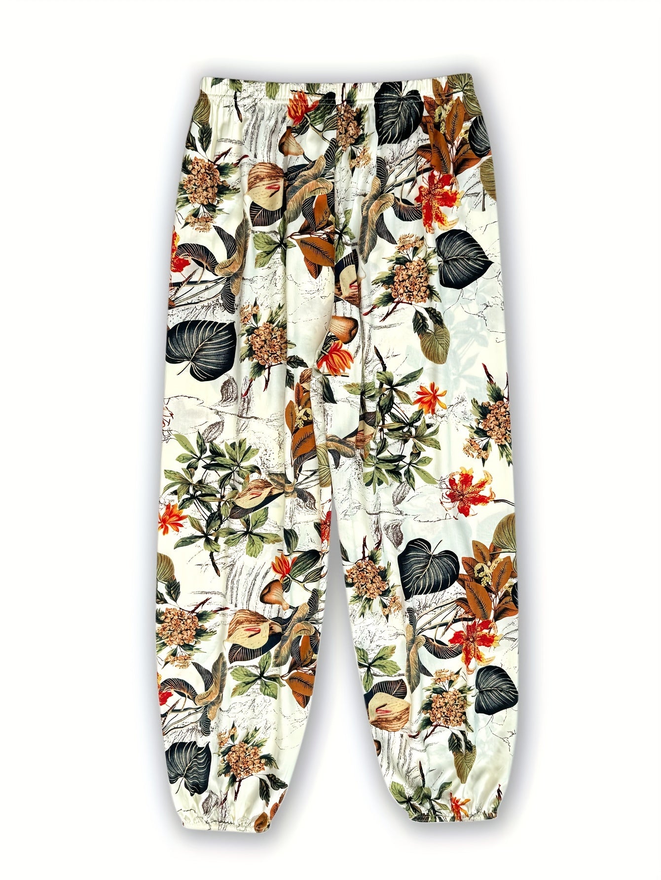 Women's Loose Fit Wide Leg Flare Pants with Print, Comfortable.