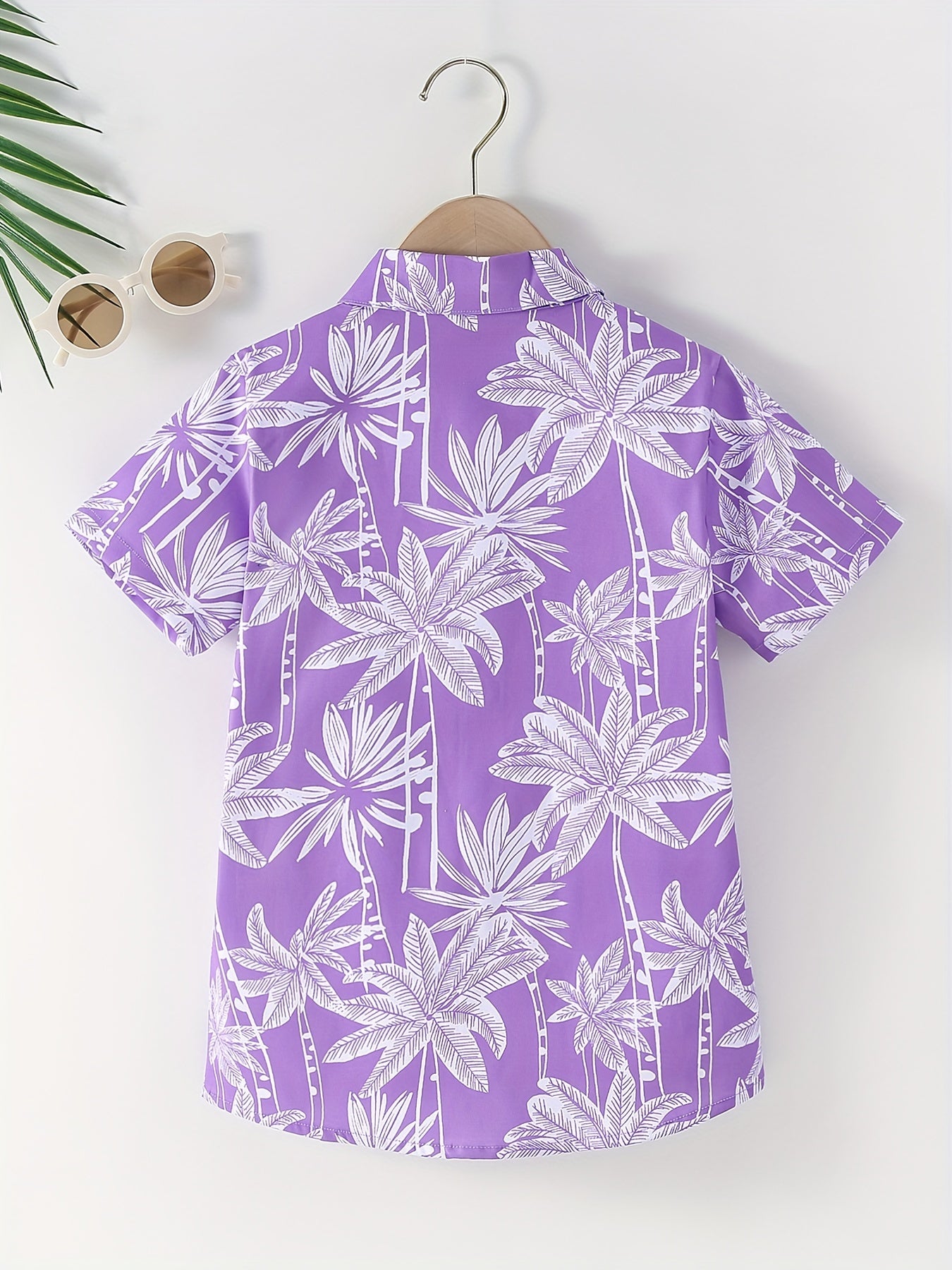 Funny Shirts For Boys Trendy Shirts Coconut Tree Pattern Print Short Sleeve.