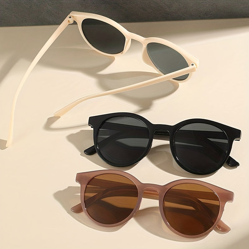 3pairs Oval Fashion Sunglasses For Women Men.