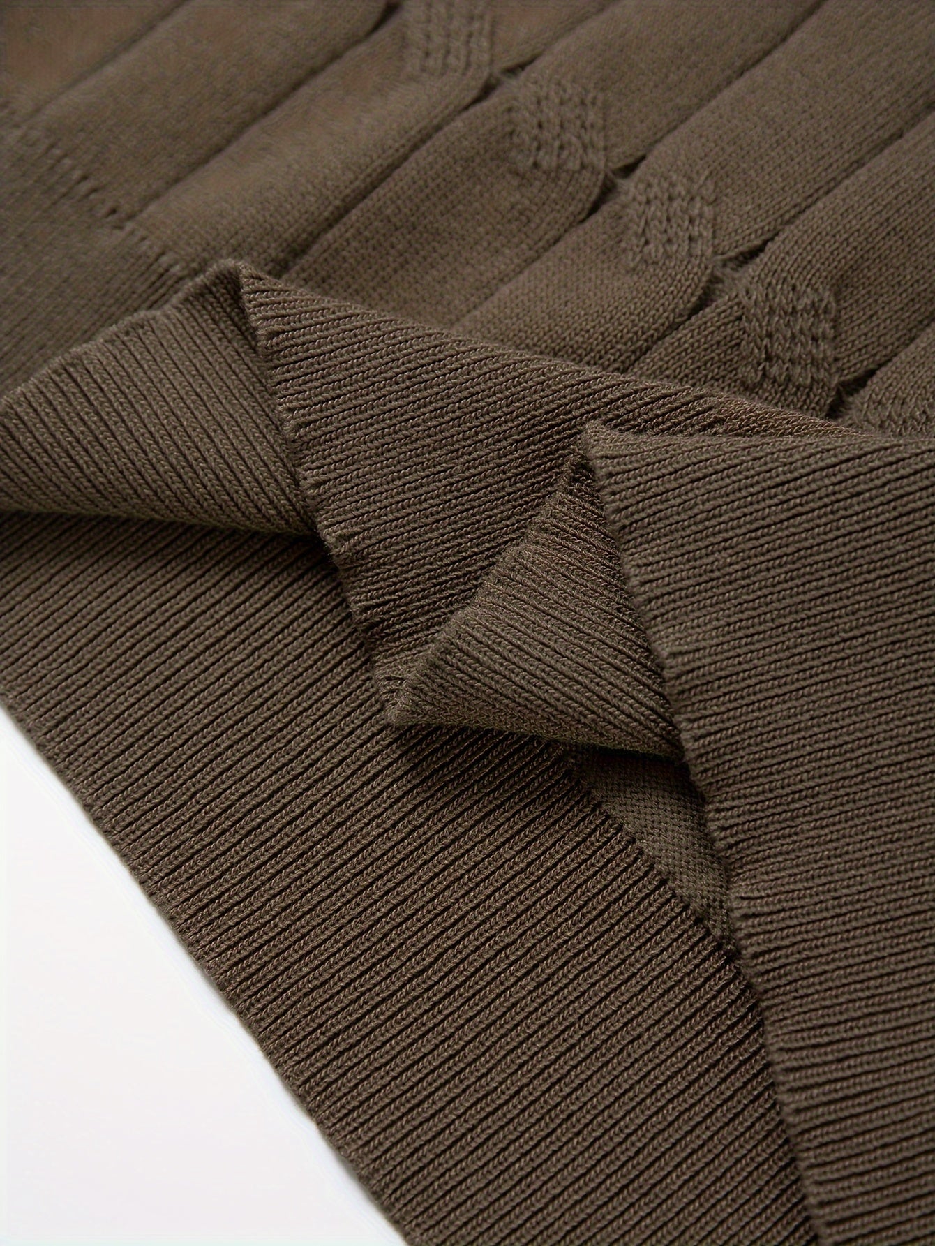 Chic Knit Shirt, Men's Casual Lapel Mid Stretch V-Neck Pullover Sweater
