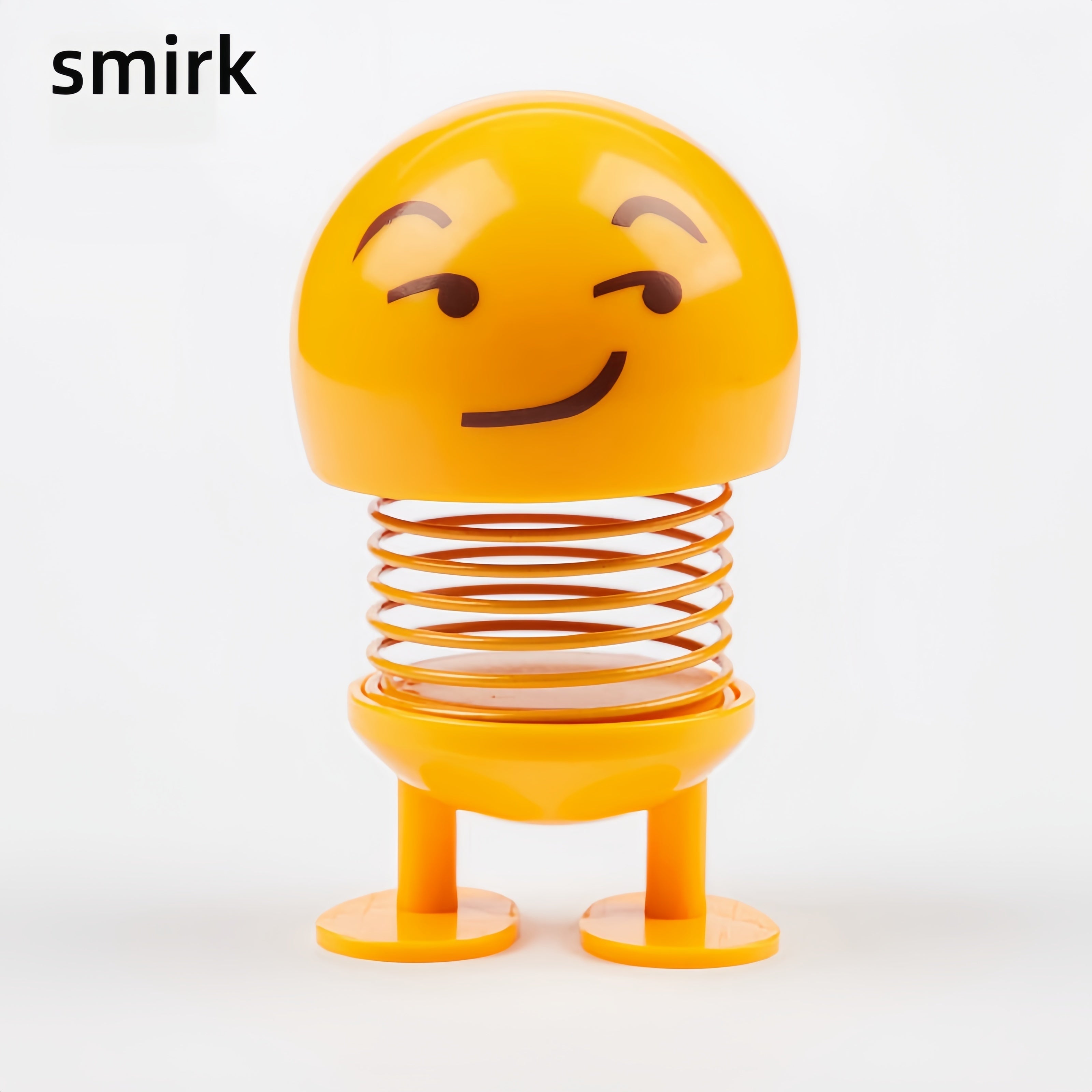 Cute Smiling Face Car Dashboard Bobbleheads - Spring-Loaded Vehicle Decor