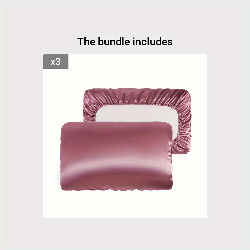 2pcs Soft And Breathable Satin Pillowcase With Elastic Cord .