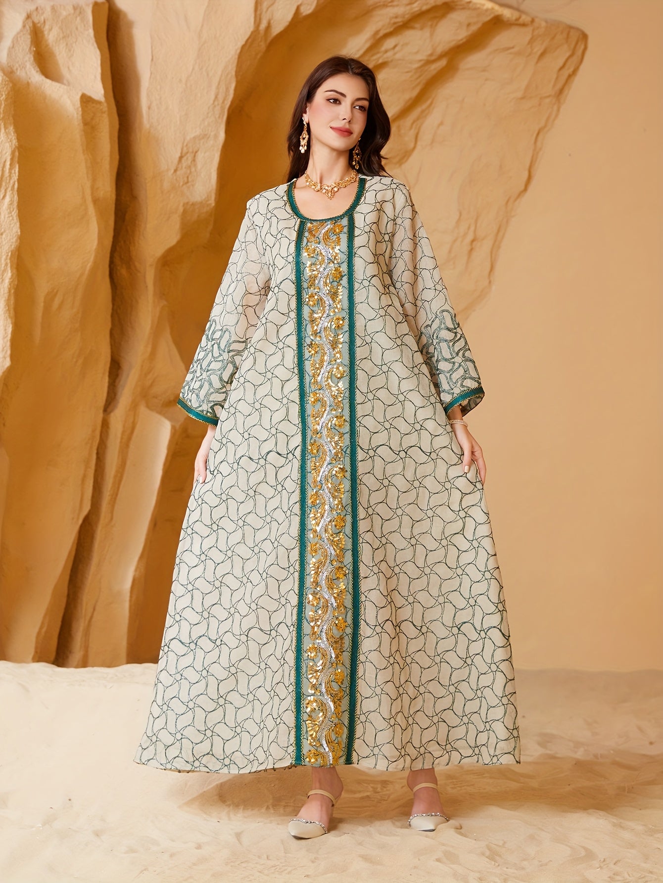 Elegant Middle Eastern Style Jalabiya Dress for Women -./MH