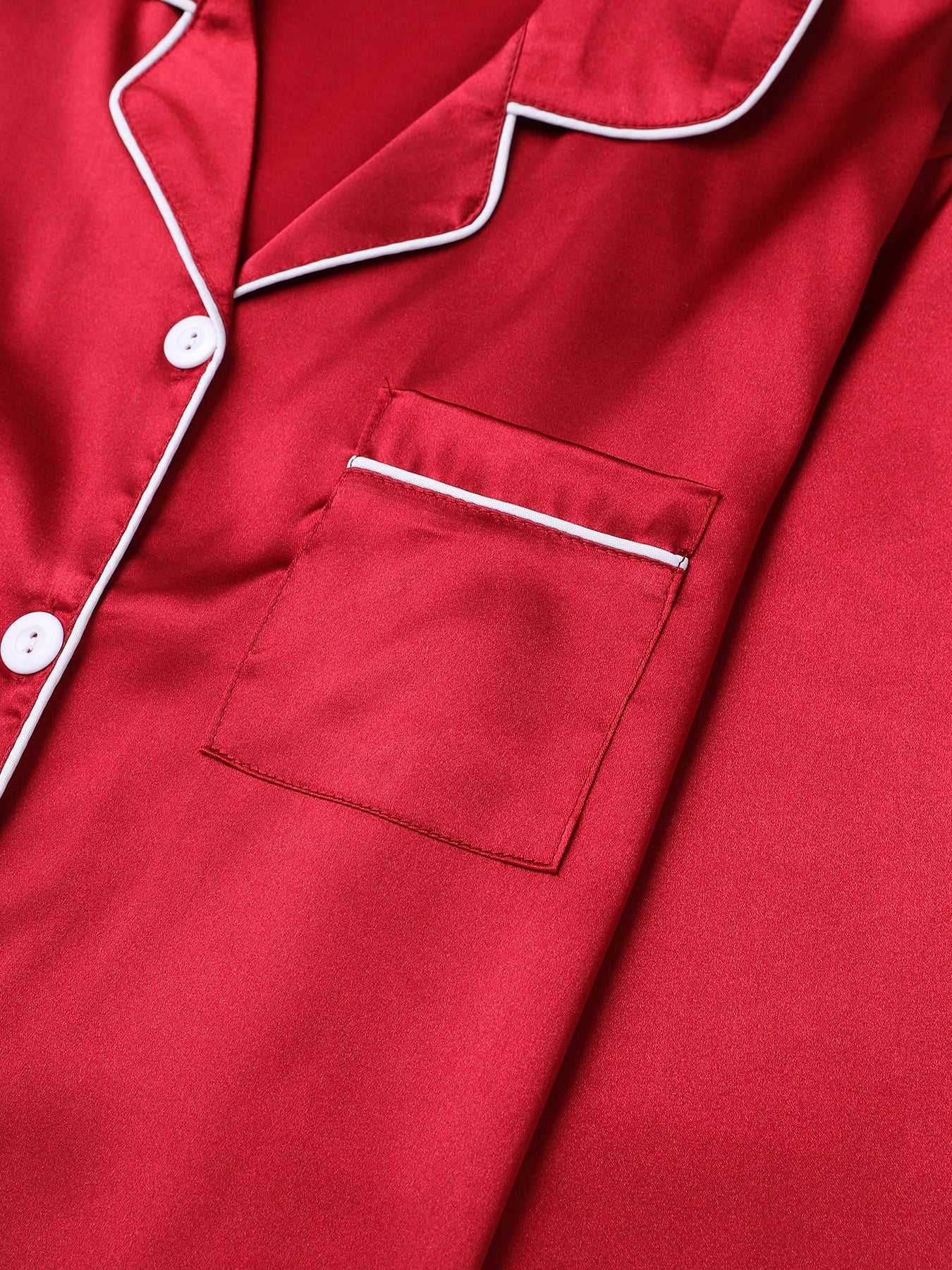 Cozy Solid Pajama Set - Soft Long Sleeve Button.