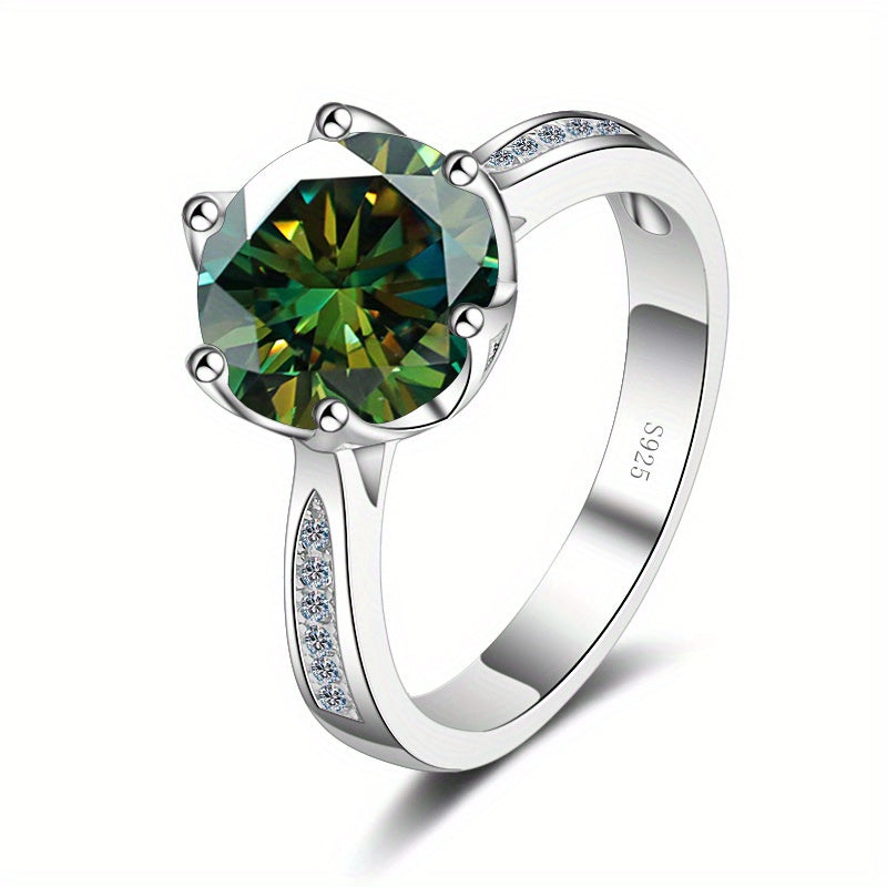 3ct Moissanite Ring 925 Sterling Silver Multi Colors To Choose High Quality Wedding Ring For Brides With Certificate And Gift Box