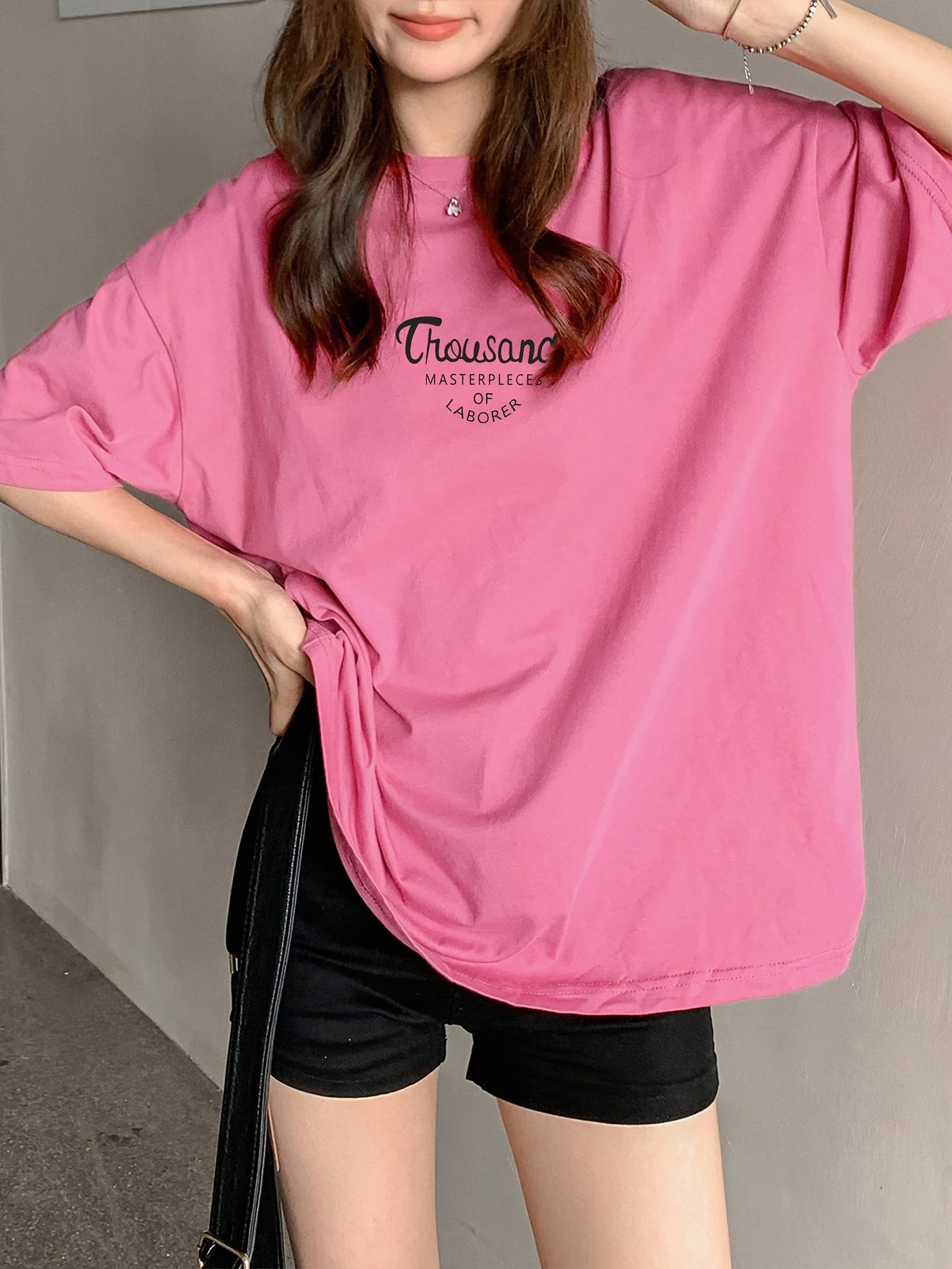 Women'S Pink "Thousand Masterpieces" Graphic T-Shirt .