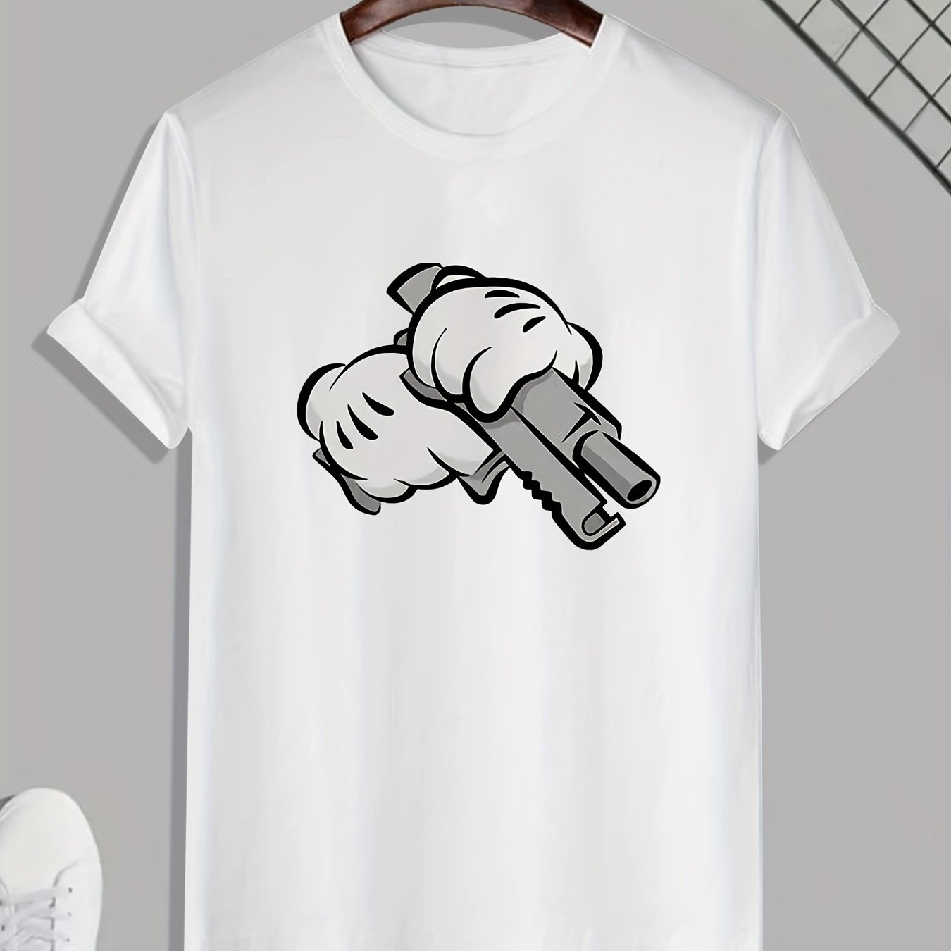Be Loaded Cartoon Print Men's Crew Neck Short Sleeve T-shirt