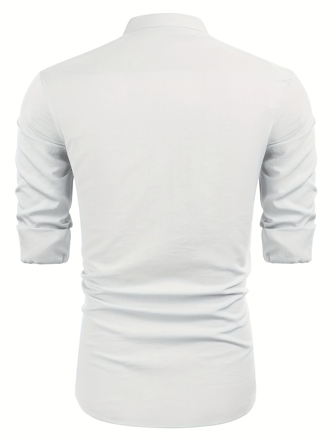 Men's Cotton & Ramie Fiber Shirt Top Turn-Down Collar Long Sleeve Closure Male Casual Shirt For Men Daily Vacation Streetwear