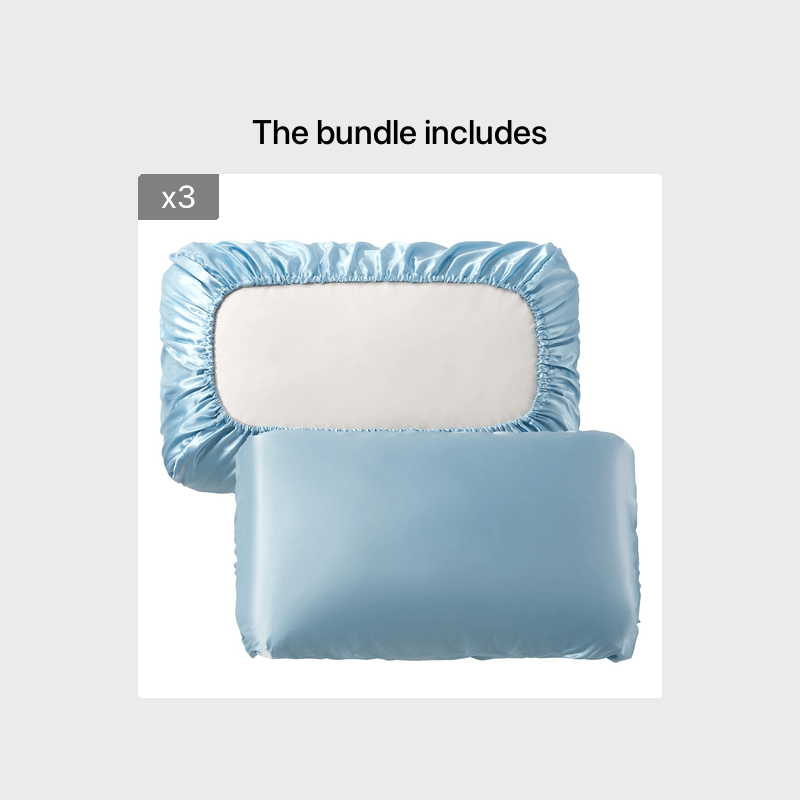 2pcs Soft And Breathable Satin Pillowcase With Elastic Cord .