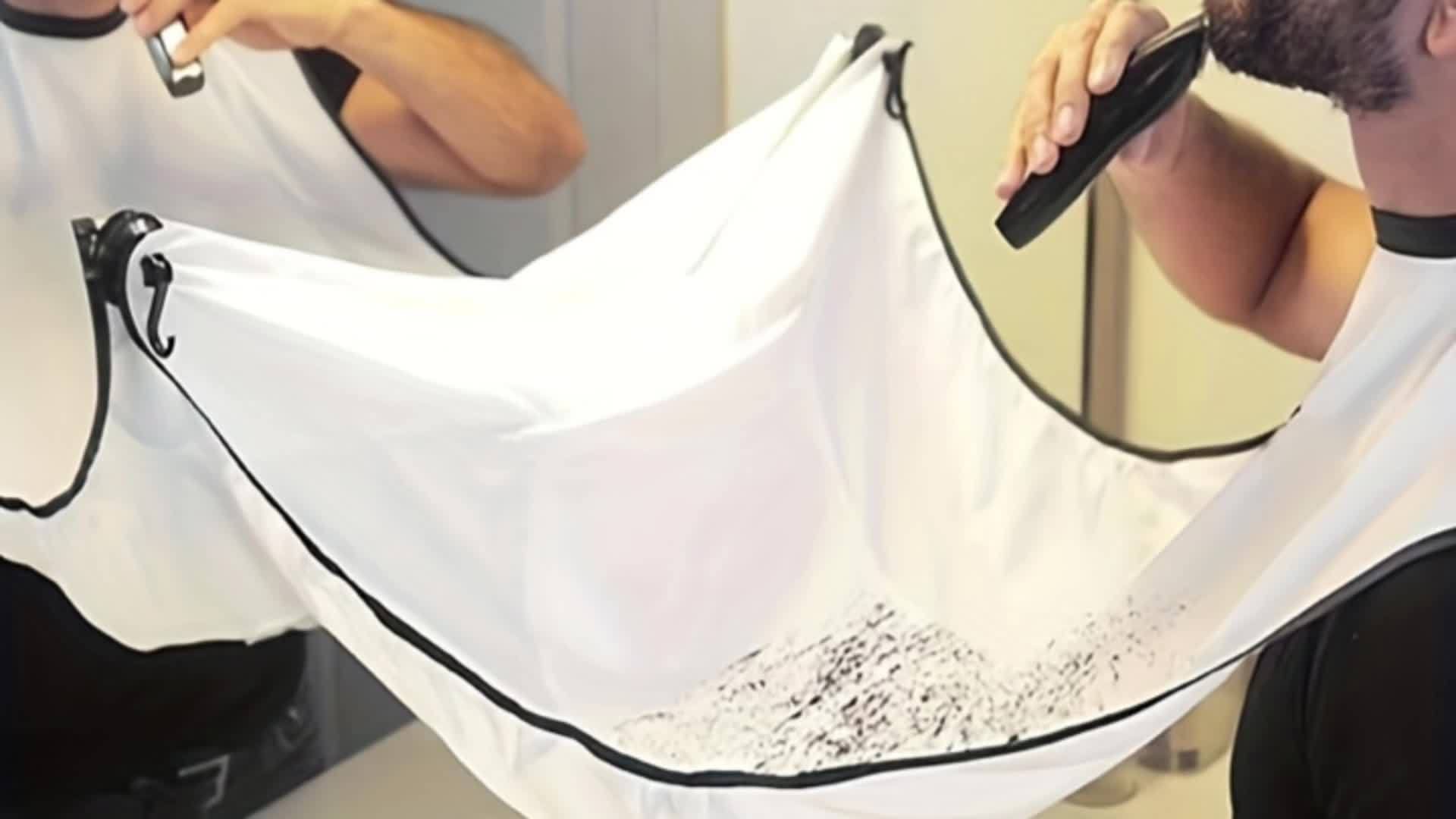 Beard Shaving Apron Bib, Unscented Trimmer Holder Rack, Bathroom Organizer for Beard and Mustache, Practical Shaver Holder Gift for Men, No Power Supply Needed