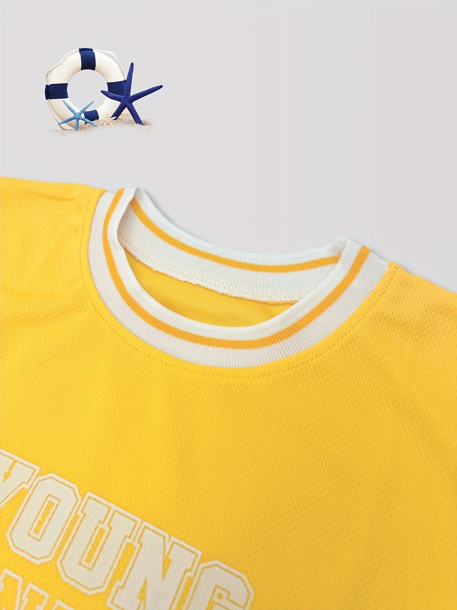 Boys "Young Winning" Number "65" Casual Outfit Round Neck T-shirt.