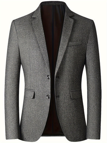 Men's Single-Breasted Blazer, Casual Slim Fit Business Suit Jacket,