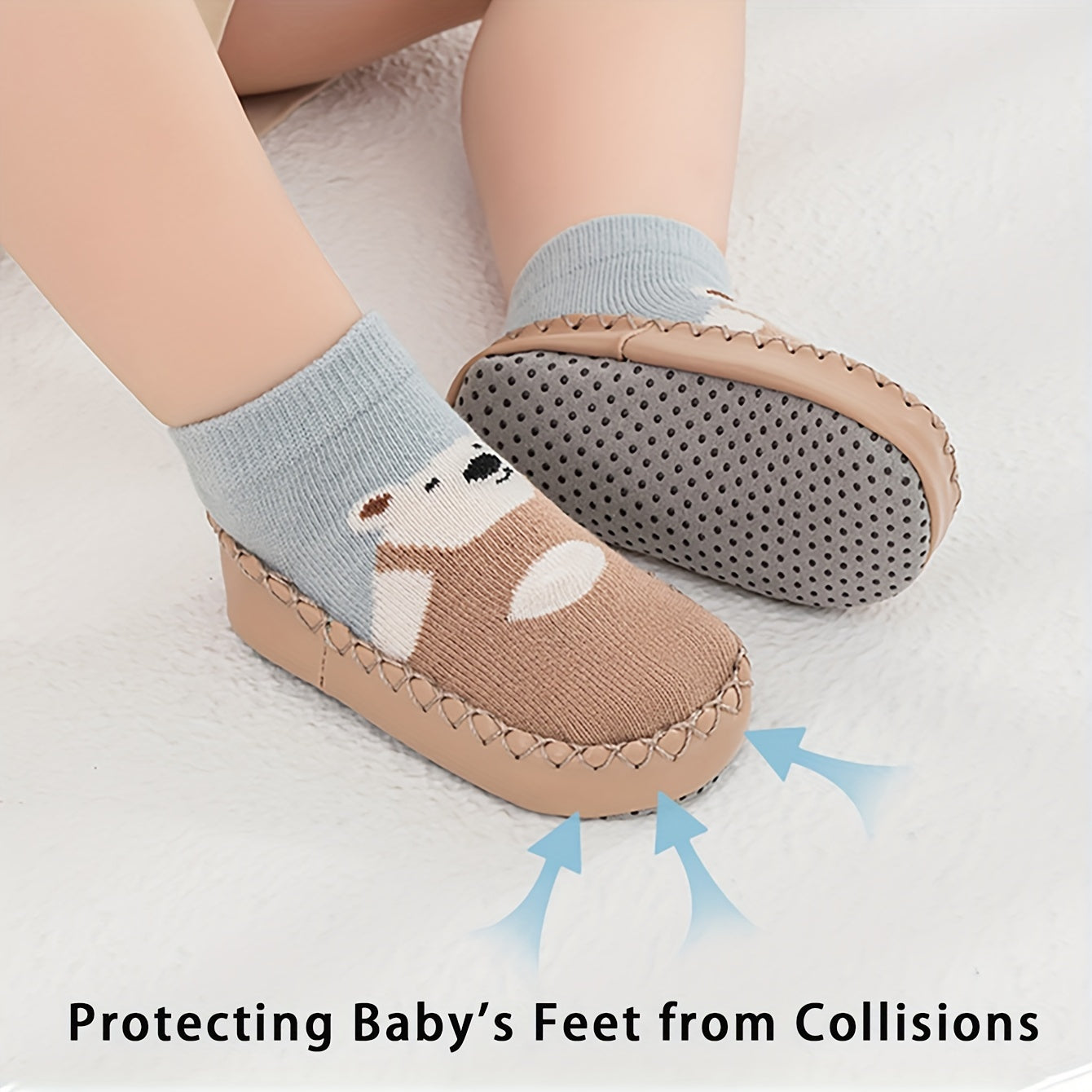 1 Pair Of Toddler's Novelty Cute Cartoon Floor Sock Shoes, /MH