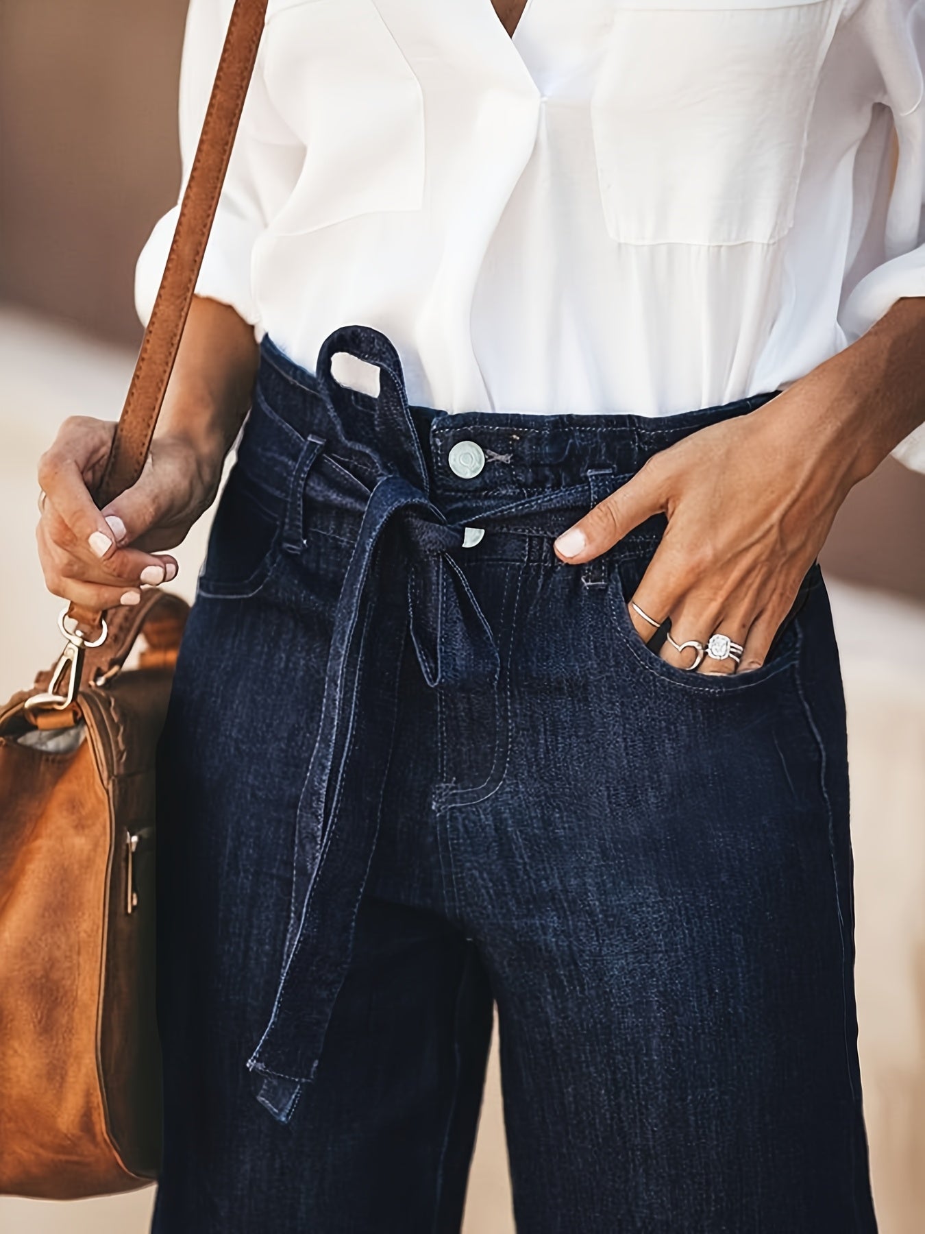 Women'S Stretch High-Waisted Wide-Leg Jeans - ./MH