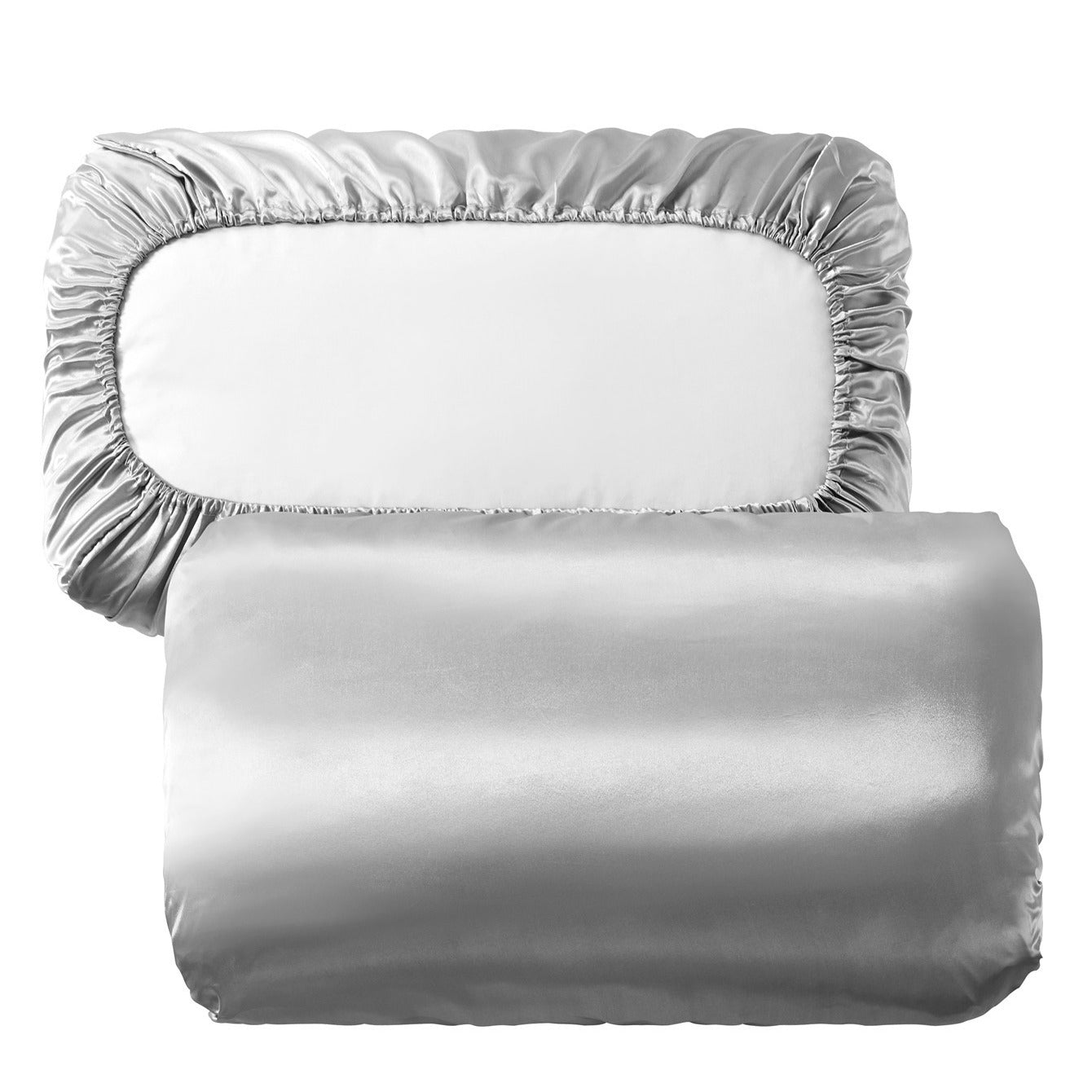 2pcs Soft And Breathable Satin Pillowcase With Elastic Cord .