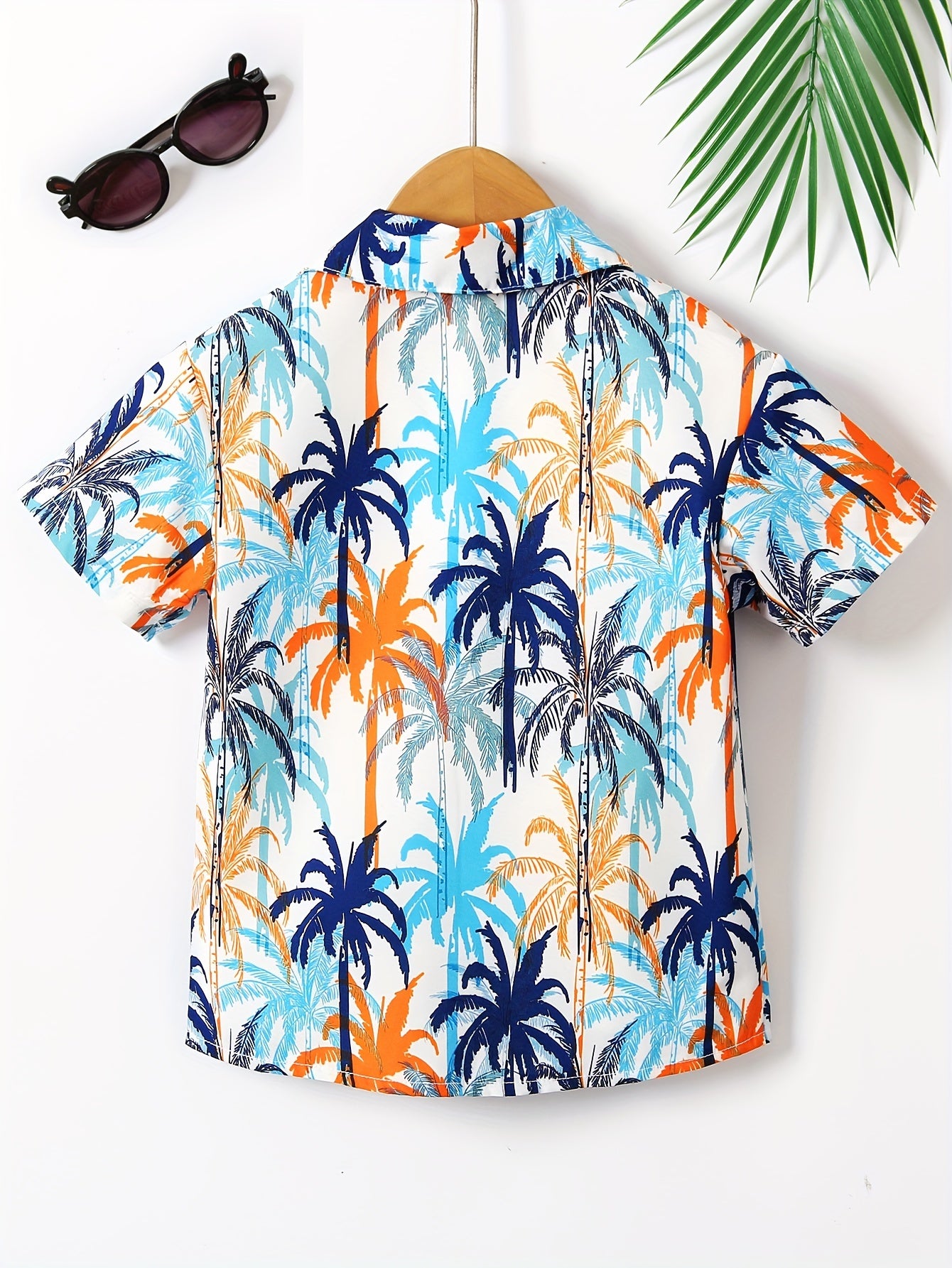 Boy's Hawaiian T-shirt Vacation Kids Round Neck .