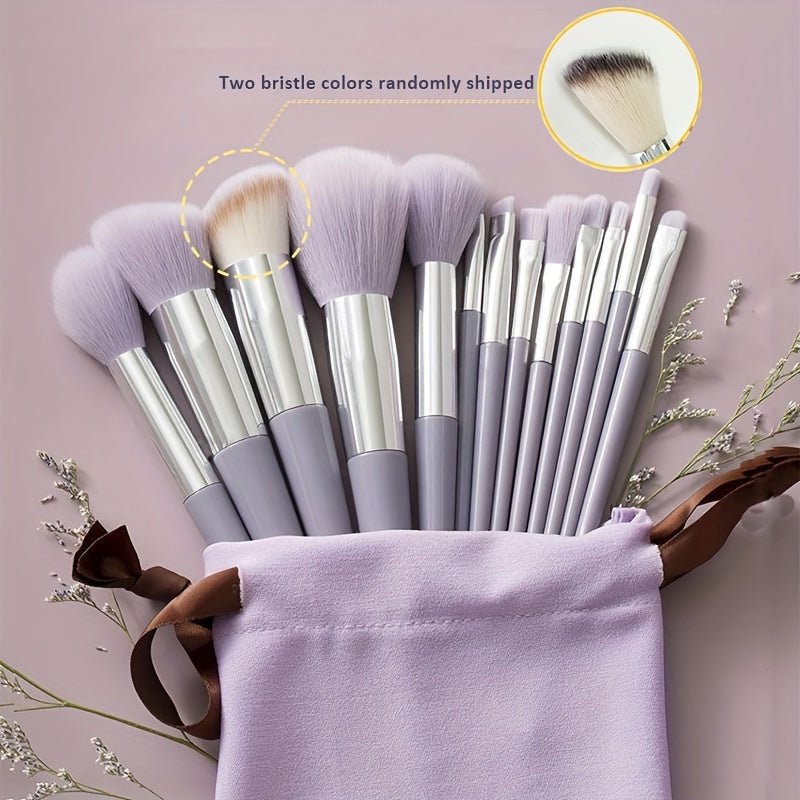 13 PCS Makeup Brushes Set Soft And Fine Artificial Fibers Eye Shadow Foundation Blush Powder Blending Beauty Make Up Tools With Bag Perfect Birthday Gift For Mother Women