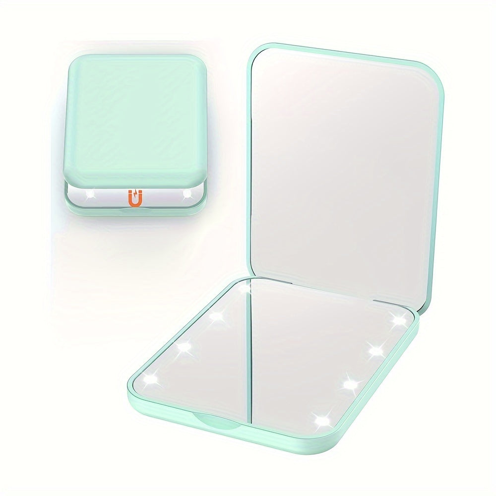 LED Pocket Makeup Mirror, 1X/3X Magnified LED Mini Compact