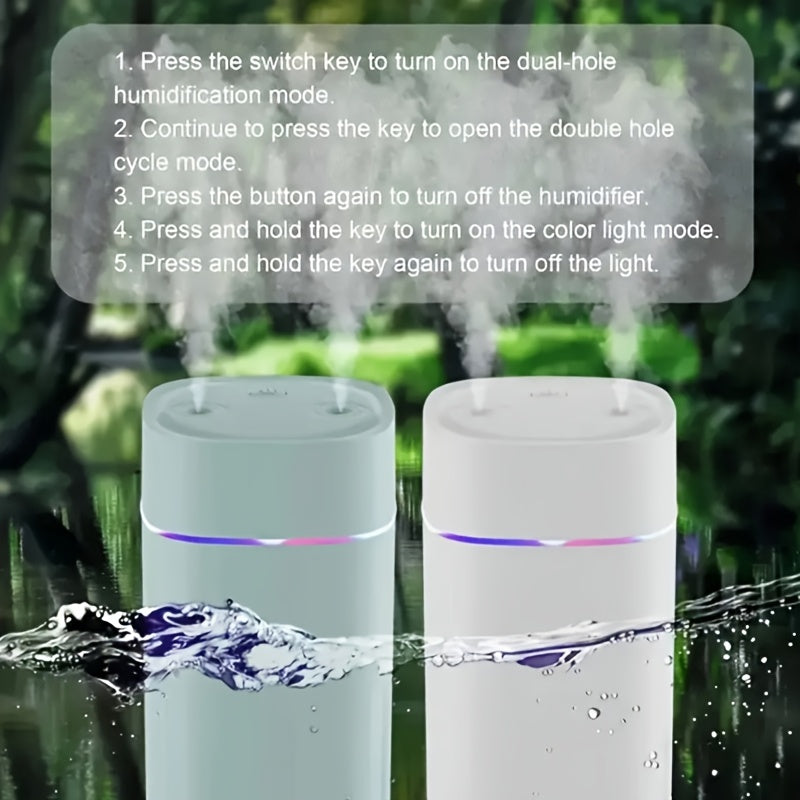 Double spray humidifier household bedroom mute desktop fog car clean air spray.