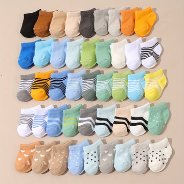 12 Pairs of Random Solid Color Polka Dot Striped Socks and, /MH