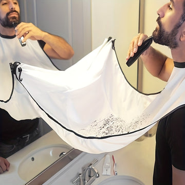 Beard Shaving Apron Bib, Unscented Trimmer Holder Rack, Bathroom Organizer for Beard and Mustache, Practical Shaver Holder Gift for Men, No Power Supply Needed