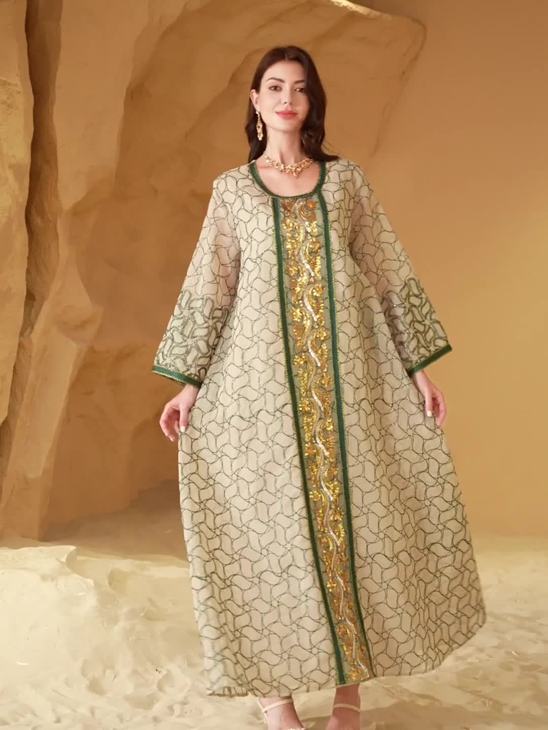 Elegant Middle Eastern Style Jalabiya Dress for Women -./MH