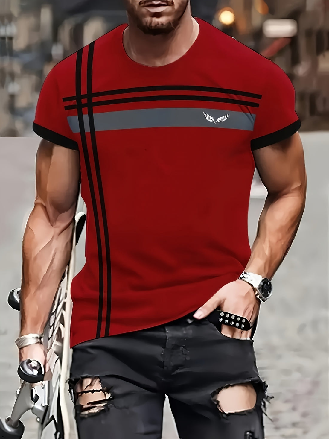 Stylish And Innovative 3D Digital Print Short-Sleeve T-Shirts,