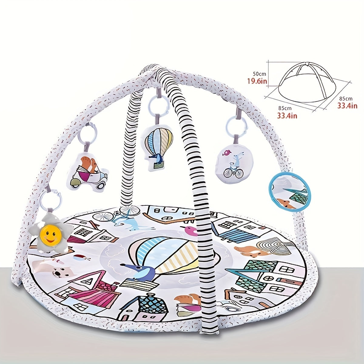 Cartoon Baby Gym Play Mat With Music And Play Gym - Perfect For Cognitive Development, Stimulating Play, Exercise, And Learning Christmas, Halloween, Thanksgiving Day Gift Easter Gift
