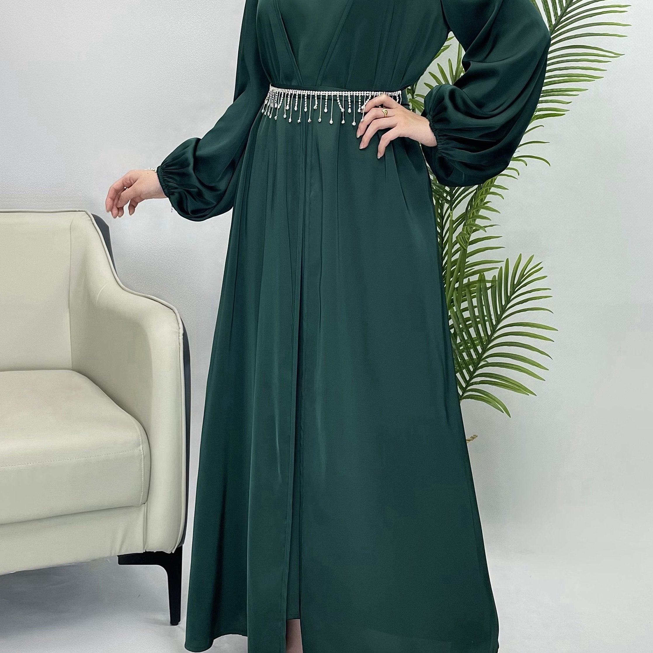 Women's Long Sleeve Solid Abaya