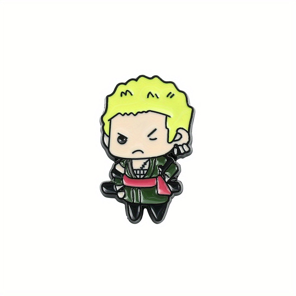 1pc Creative Cartoon Figure DIY Metal Pin Badge for Clothes, Backpack, Hat - Perfect Holiday Party Gift for Teens