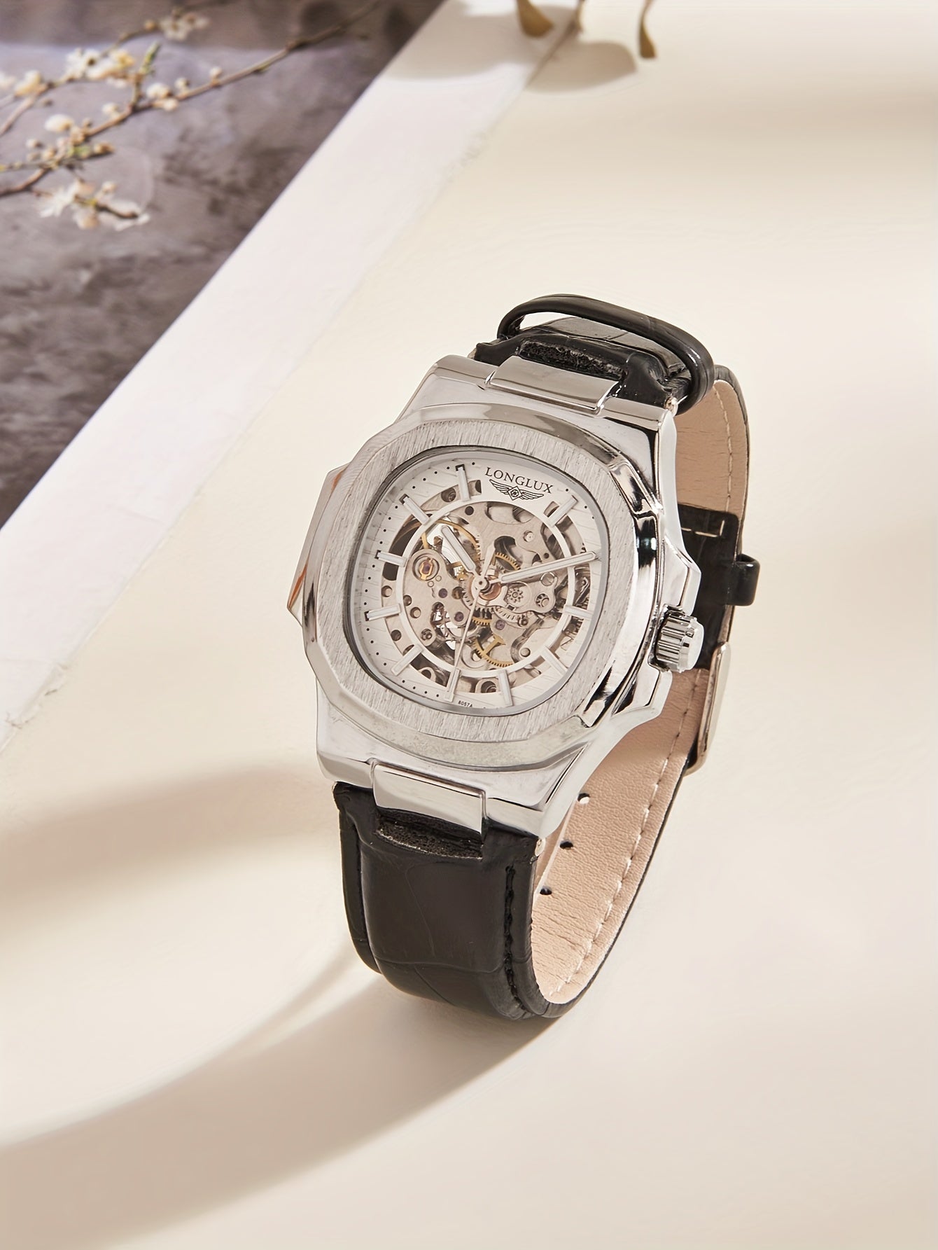 Men's Waterproof Mechanical Watch, Square Dial Business Mineral Glass Mirror Waterproof Wrist Watch, Christmas, Valentine's Day Gift