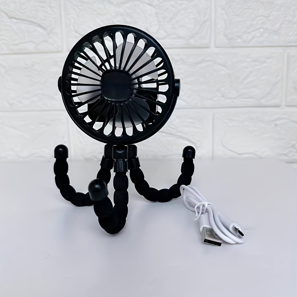 Baby Stroller Fan Hand Held Rechargeable USB Bladeless Small Folding Fans Mini Ventilator Silent Table Outdoor Cooler Neck Fan Desk Fan Christmas, Halloween, Thanksgiving Day Gift Easter Gift