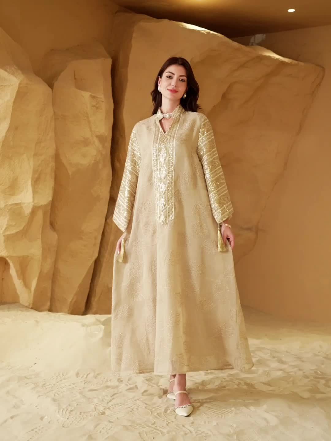 Women's Middle Eastern Jalabiya Abaya Dress ./MH