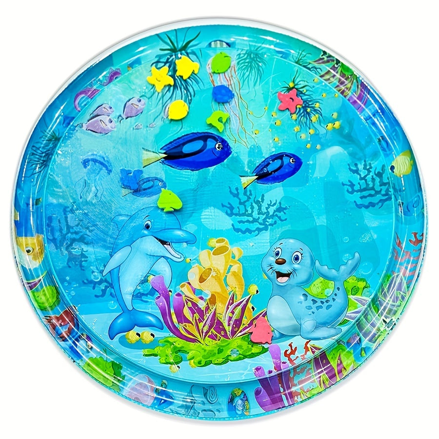 1pc 100cm/39.4in Ocean Themed Patty Water Mat, Crawling Mat, Game Pad, Tummy Time Water Play Mat, Halloween Gift Christmas, Halloween, Thanksgiving Day Gift