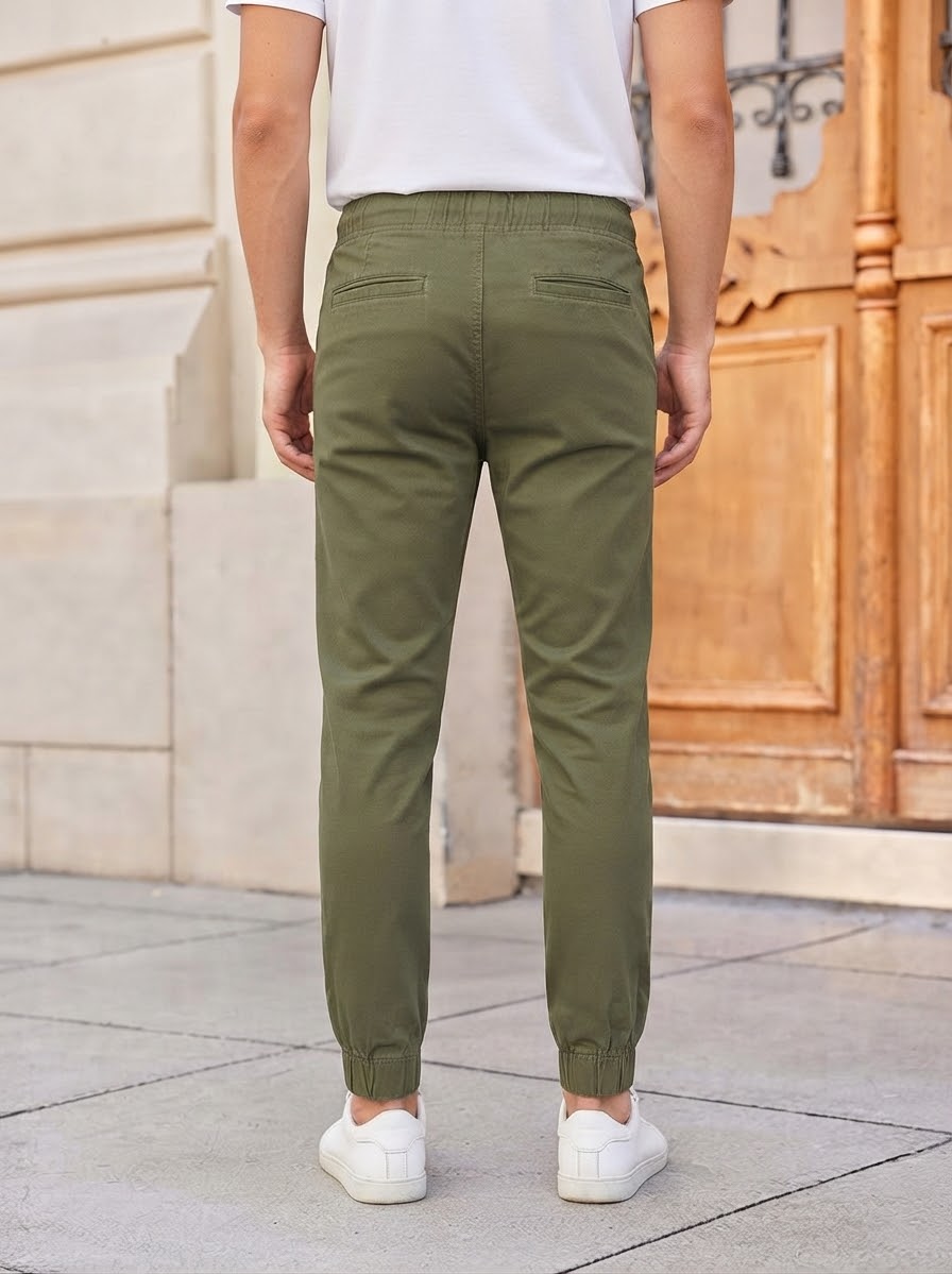 Men's Solid Cotton 4 pocket super stretch Joggers - Casual Drawstring Trousers with Pockets | Sizes 30"-38" | MH