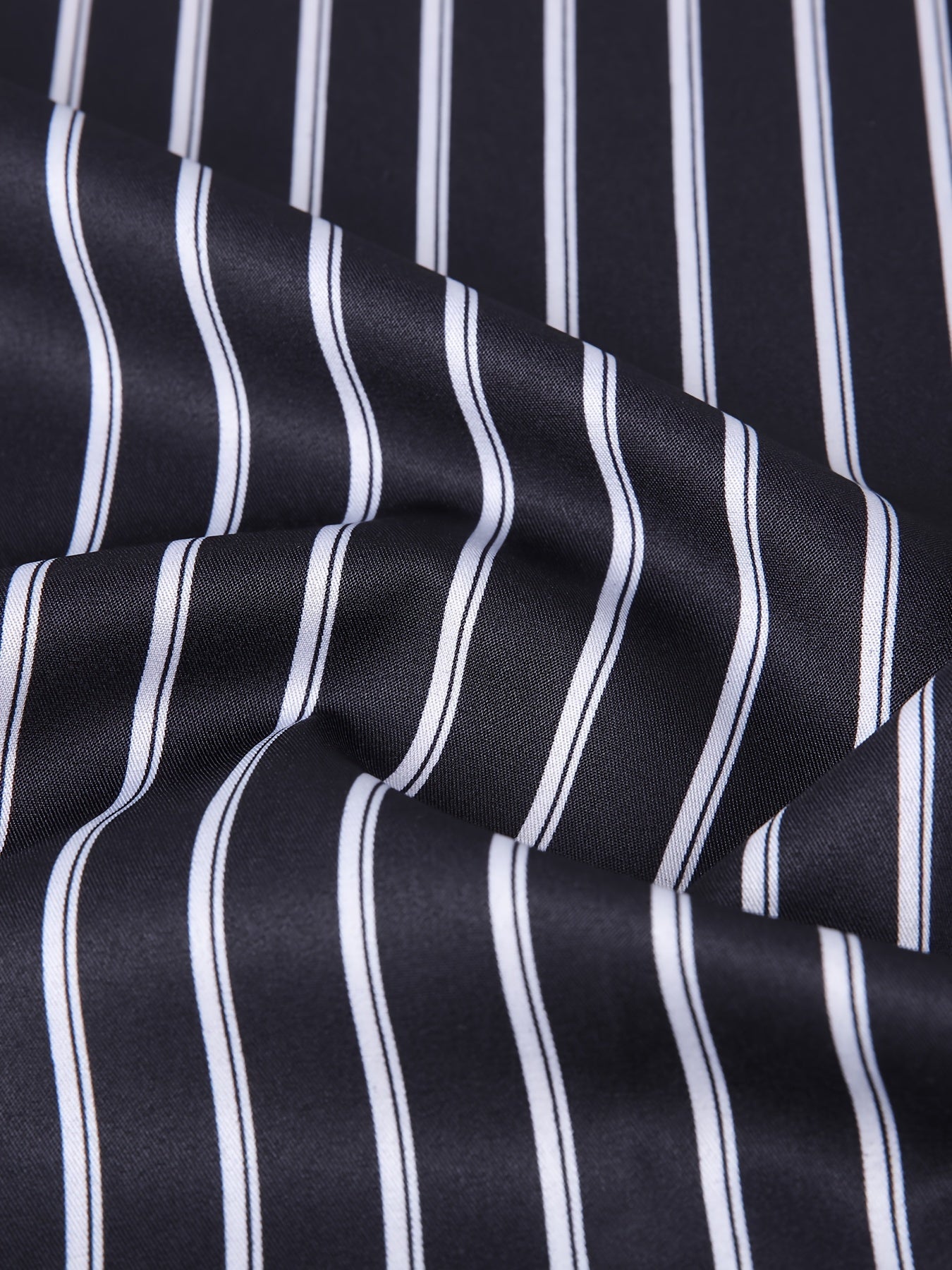 Men's Striped Lapel Collar Design Dress Shirts,