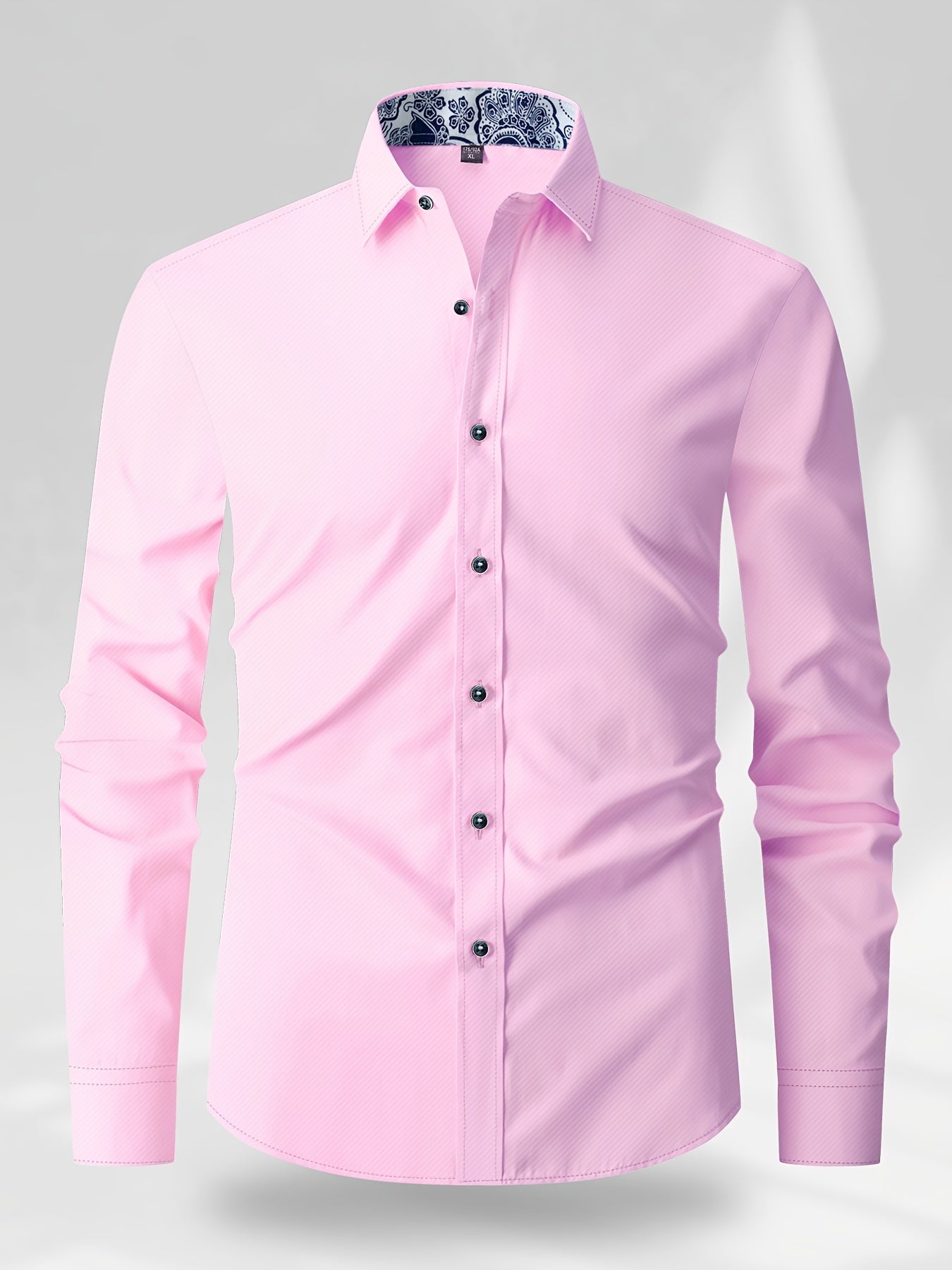 Men's Patchwork Lapel Collar Design Dress Shirts With Chest Pocket,